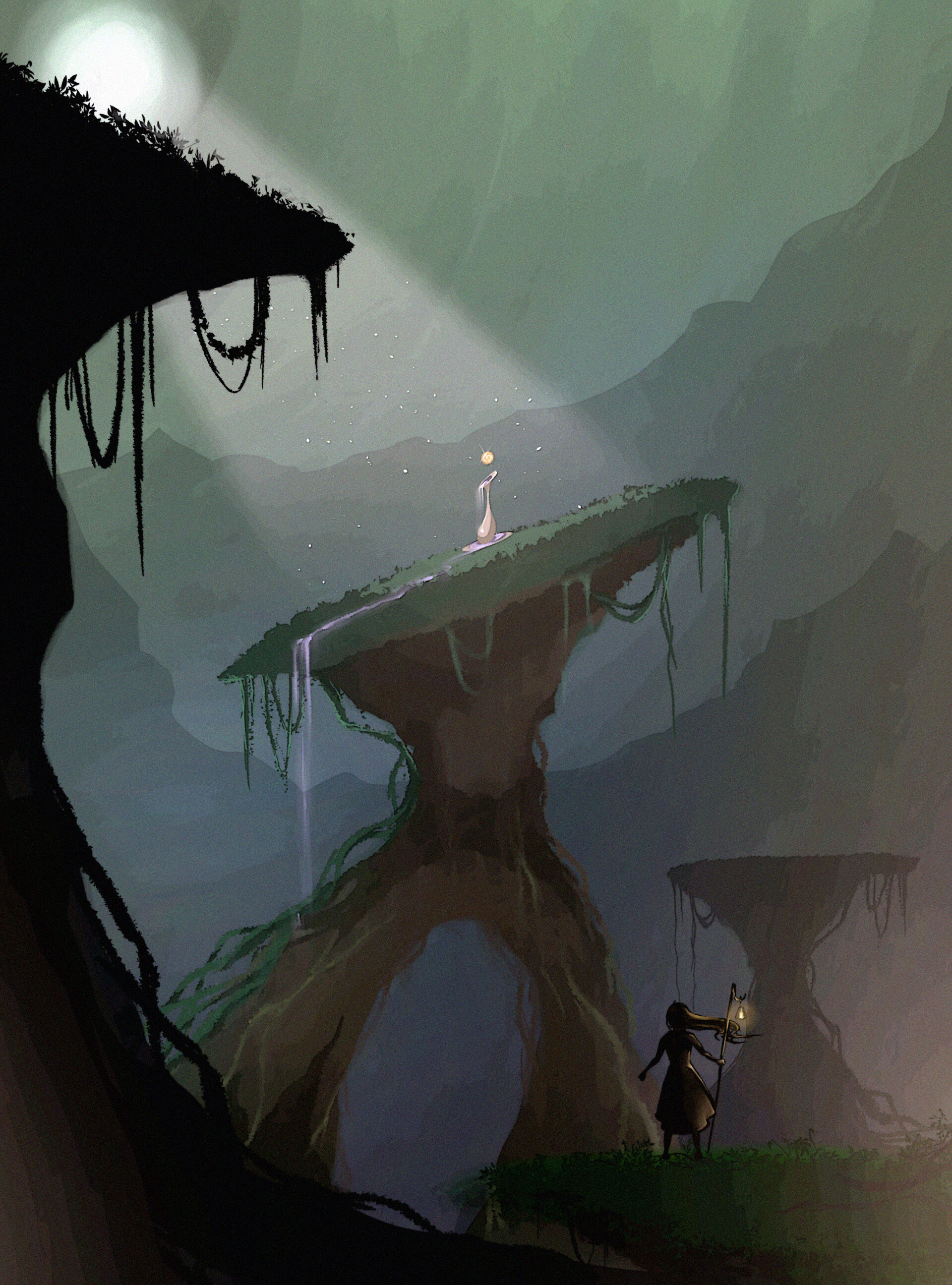 Artstation mysterious cave environment art