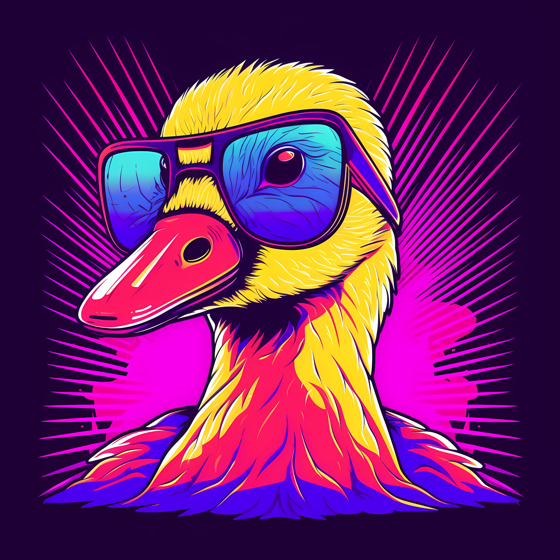 Rubber yellow duck in sunglasses icon isolated Vector Image