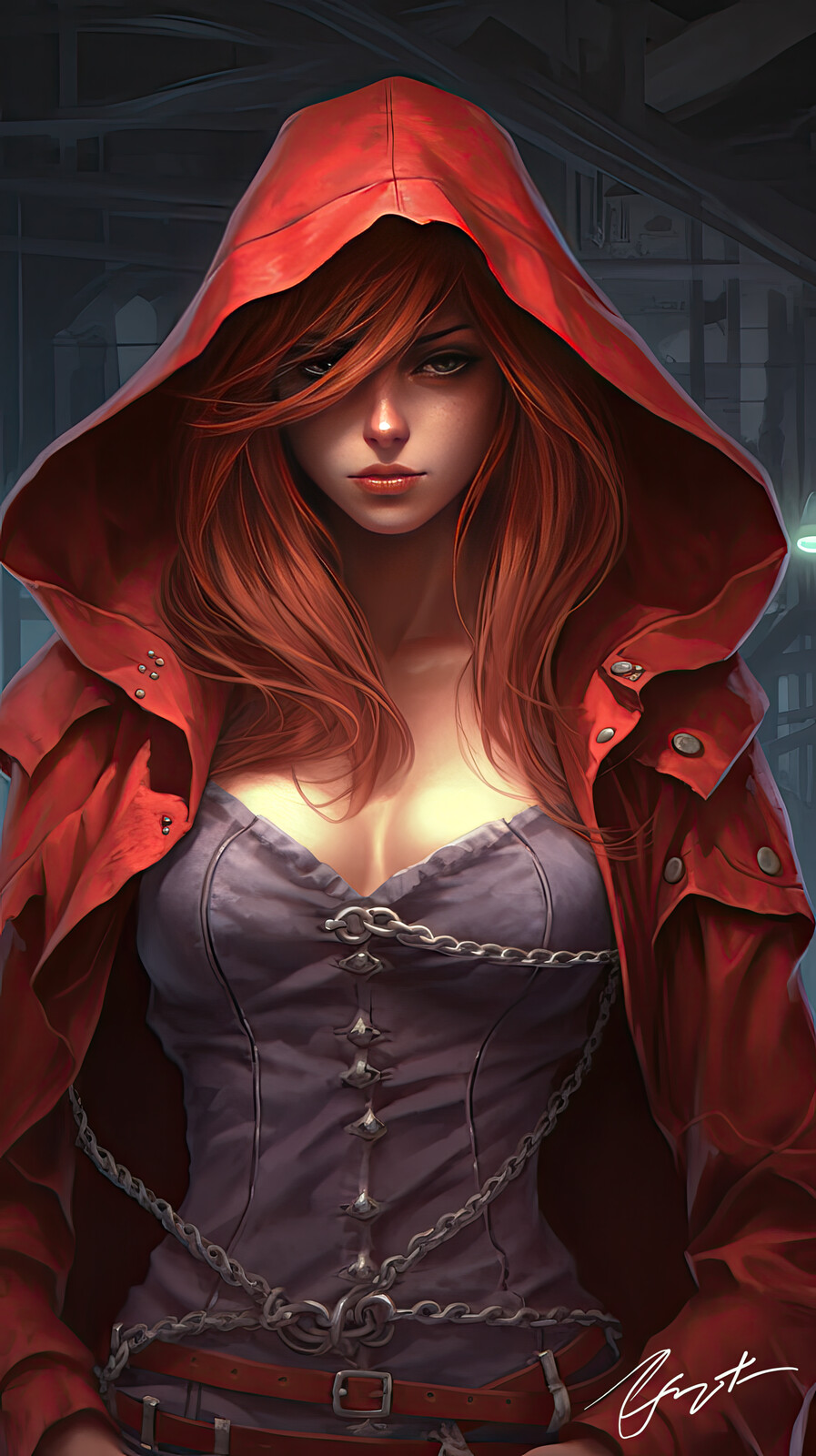 Heath jett crimson look modern red riding hood