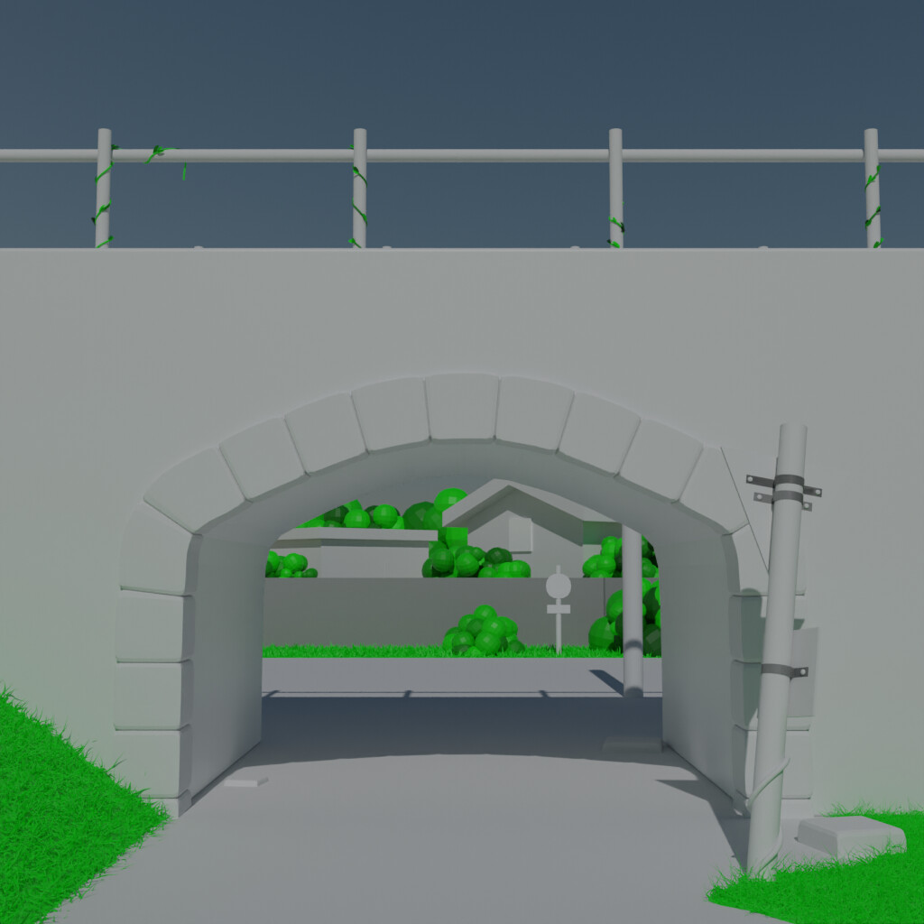 ArtStation bridge arc 3d model not finished