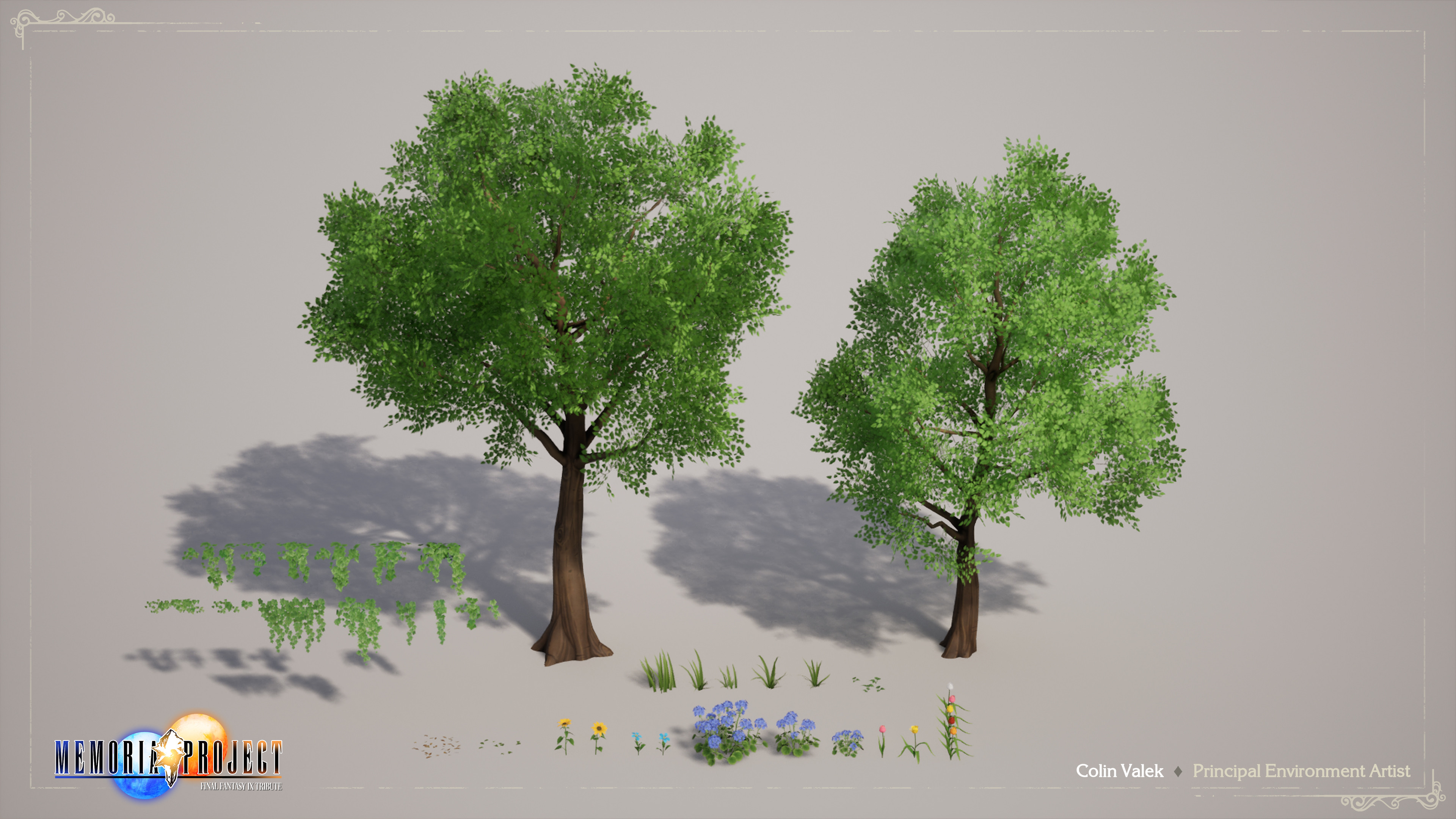 Various foliage assets - tree trunks sculpted/textured by Ranko Prozo