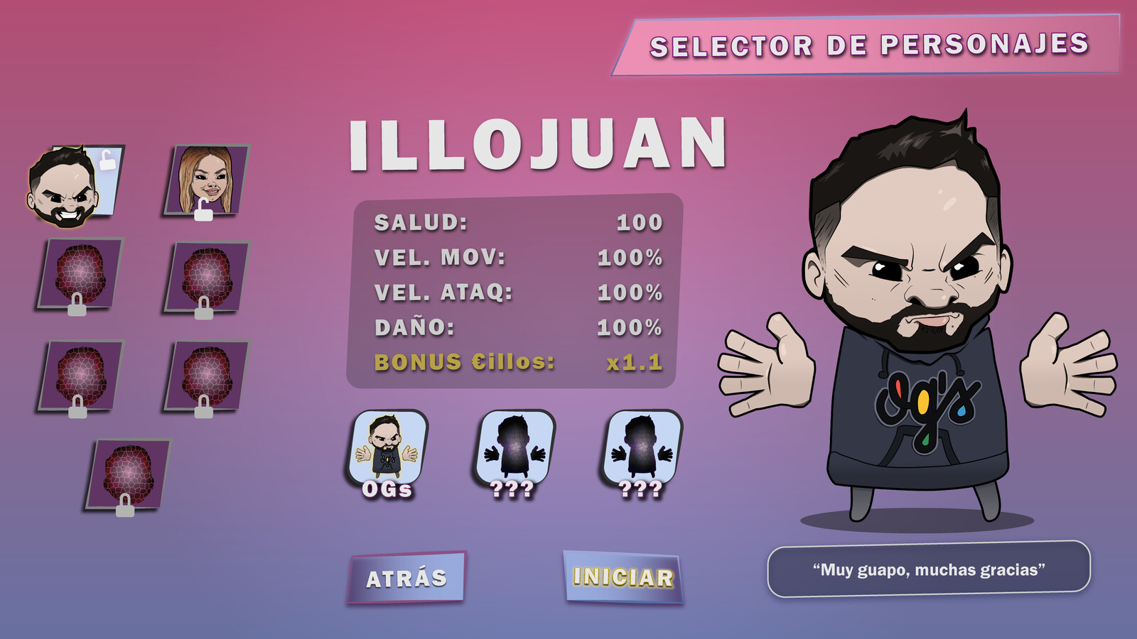Character selector