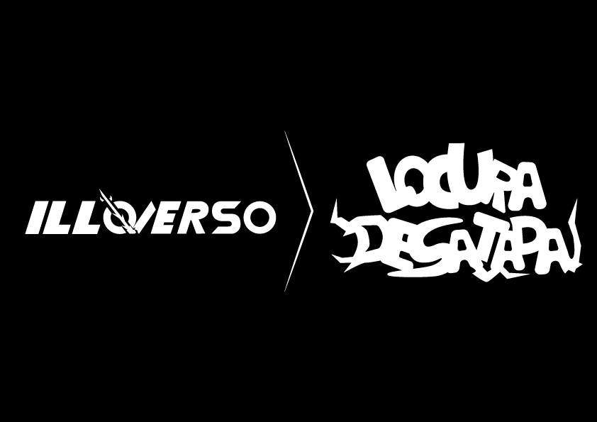 Testing the logo in negatives. Here I saw that "Locura Desatada" wasn't quite readable