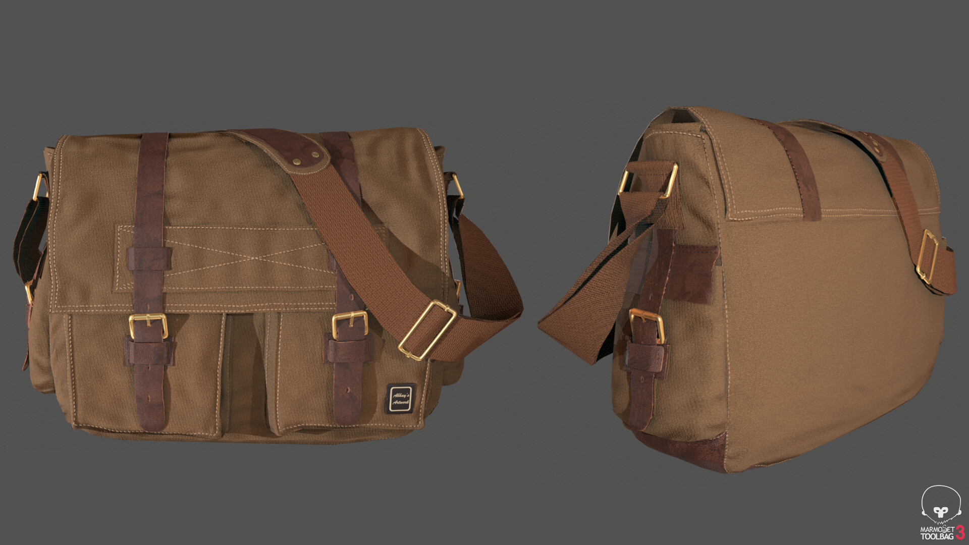 ArtStation - Vintage Leather Bag