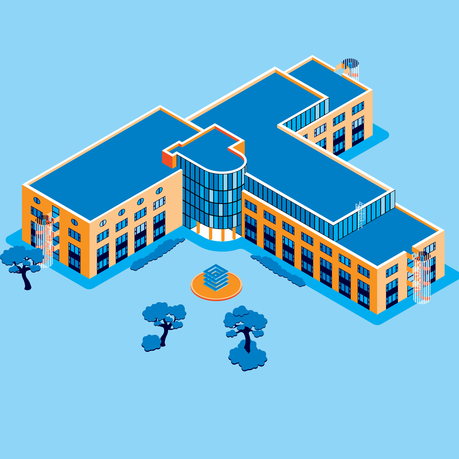 the isometric drawing of the building