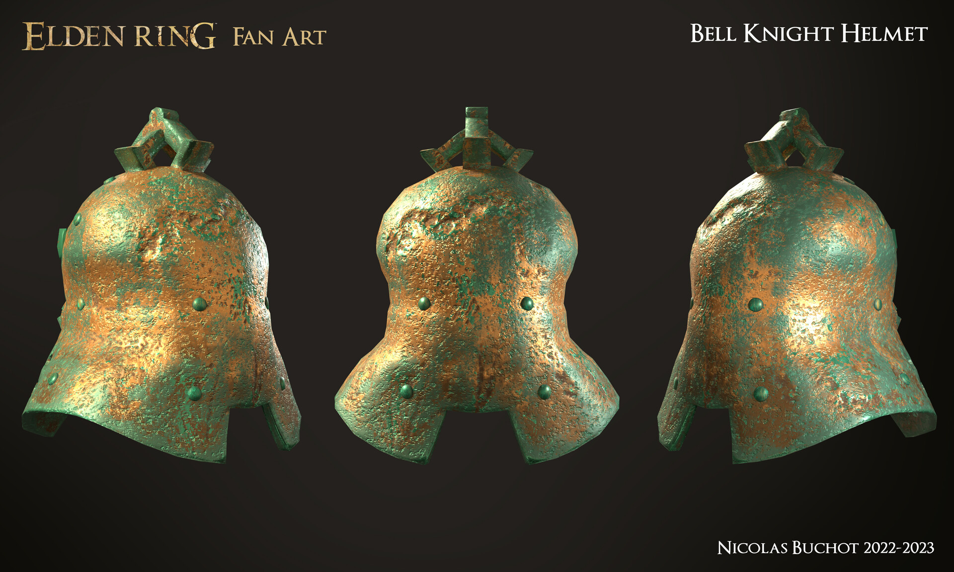 Nicolas Buchot Elden Ring Fan Art Bell Knight Helmet