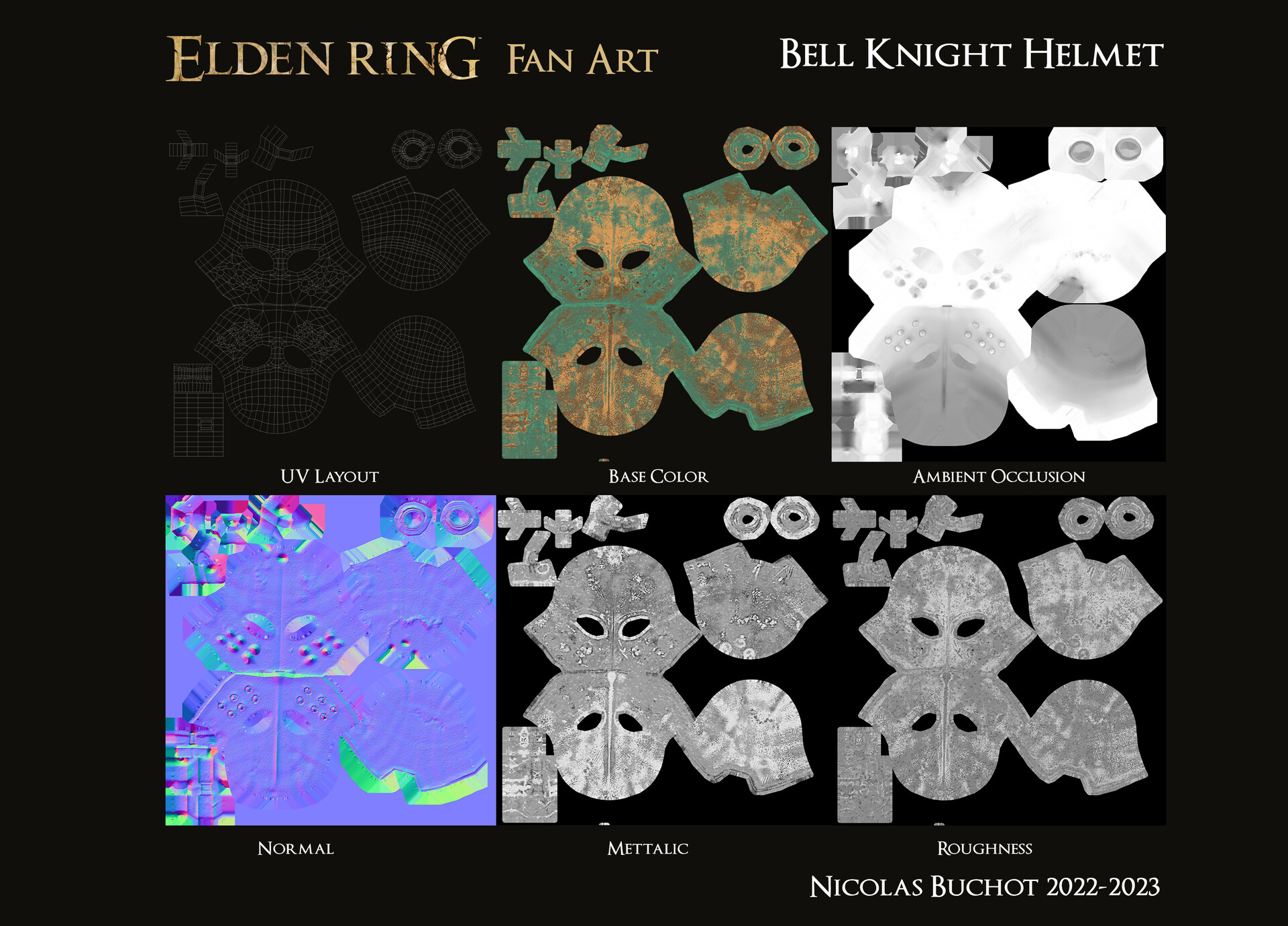 Nicolas Buchot Elden Ring Fan Art Bell Knight Helmet
