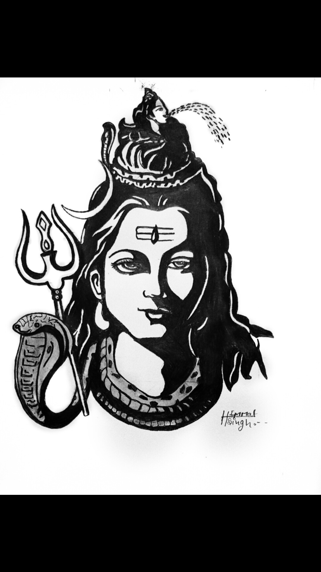 Black Lord Shiva Pencil Sketch, Size: A4 | lupon.gov.ph
