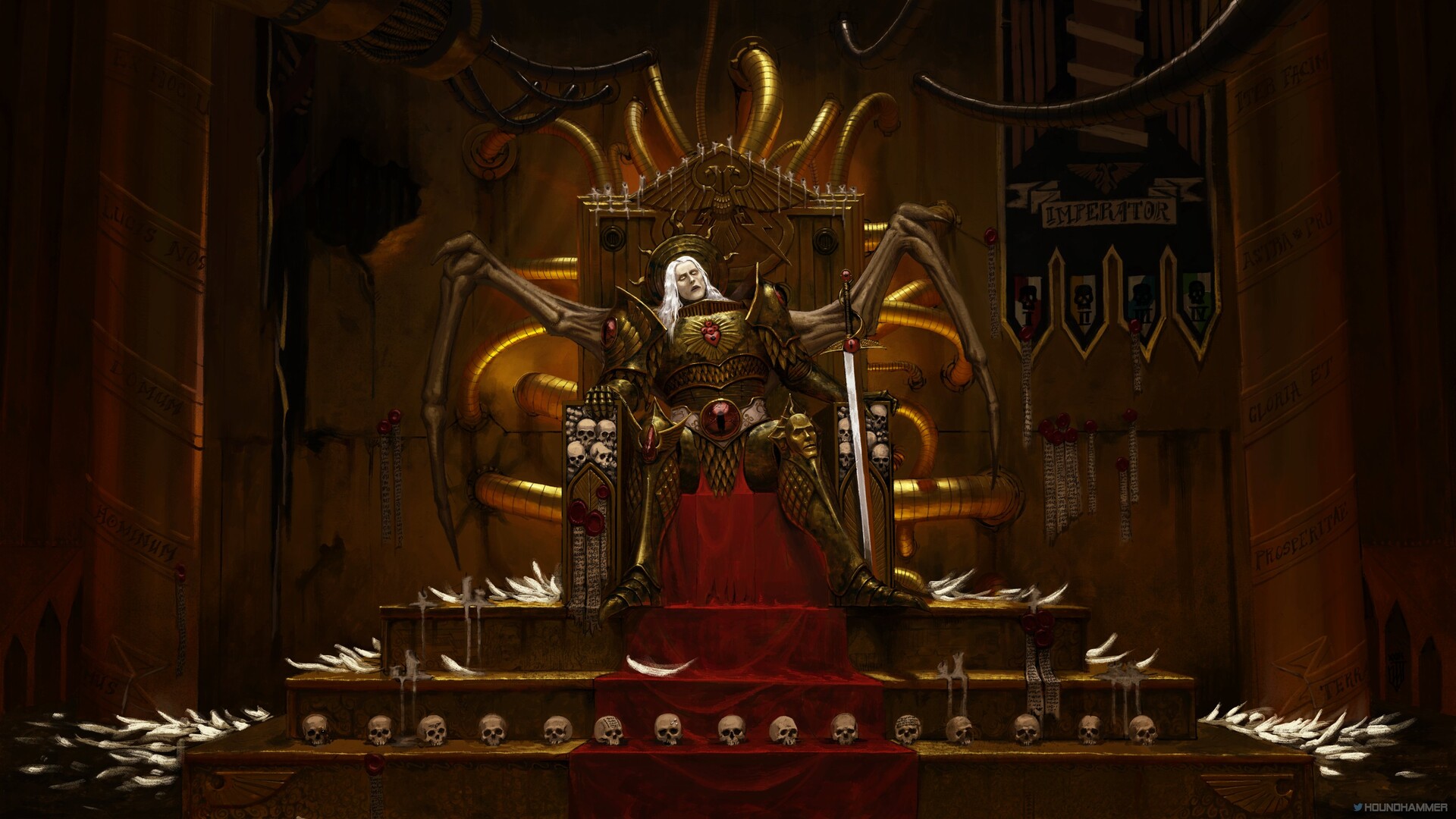 Artstation warhammer alternate heresy sanguinius on the golden throne