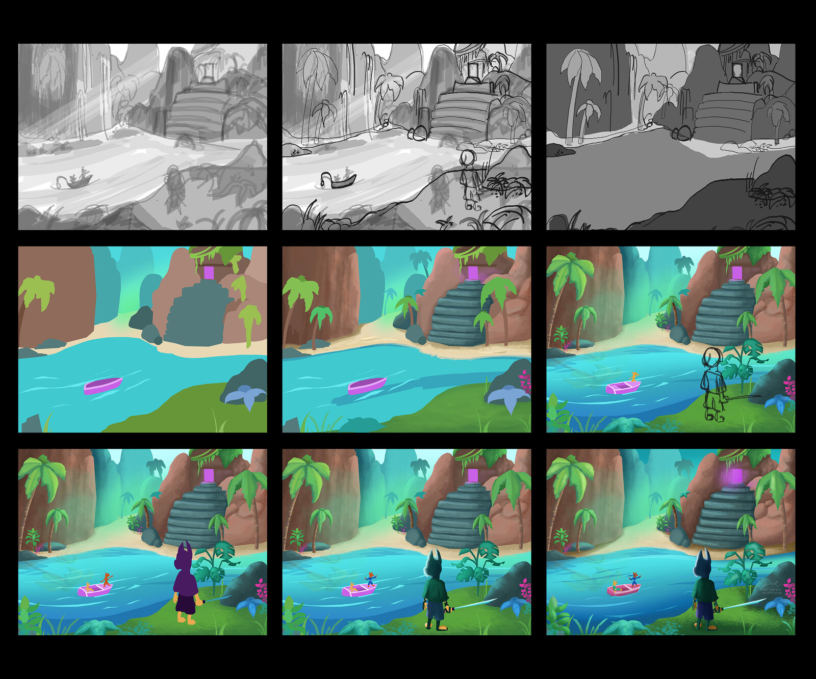 progress from top left to bottom right