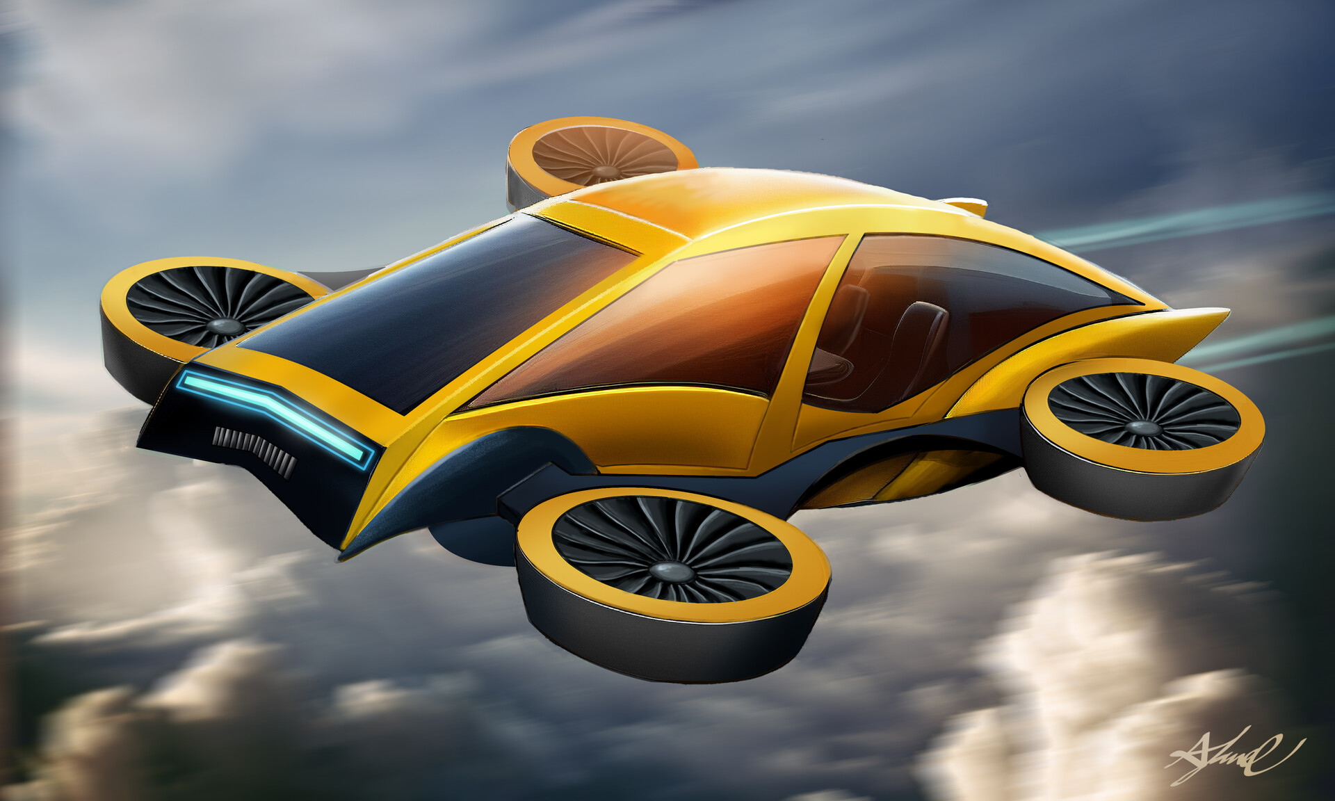 ArtStation Flying Car Design
