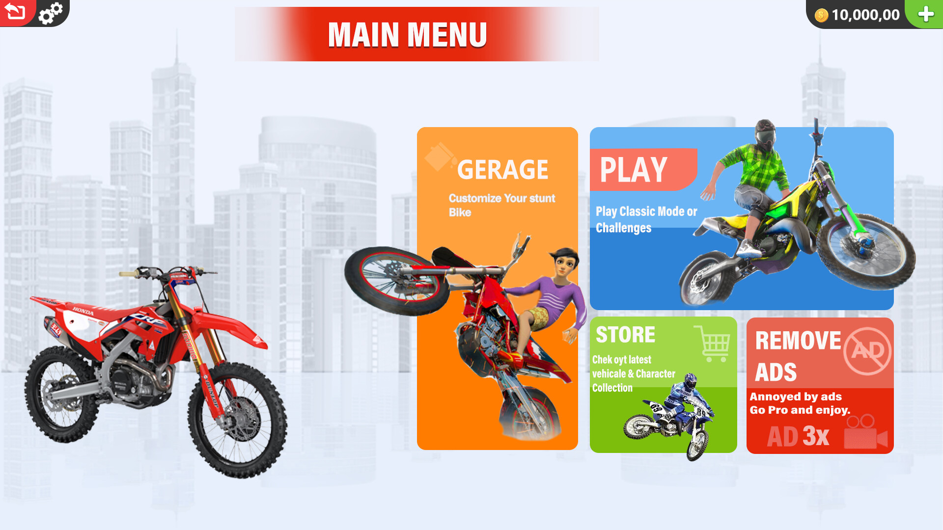 ArtStation Bike Stunt Game UI Bike Game UI