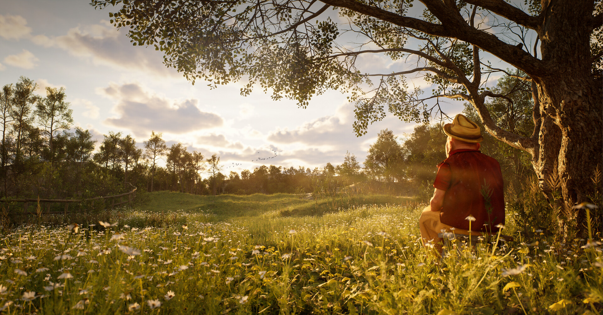 ArtStation - Old Man in a Field with Sunset (Unreal Engine)