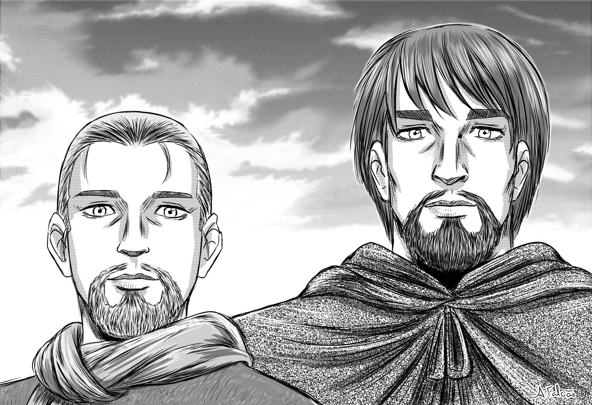 Thorfinn and Einar  Arte mangá, Artistas, Ilustração