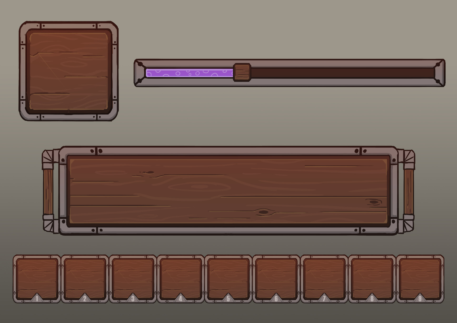 ArtStation Wooden game UI