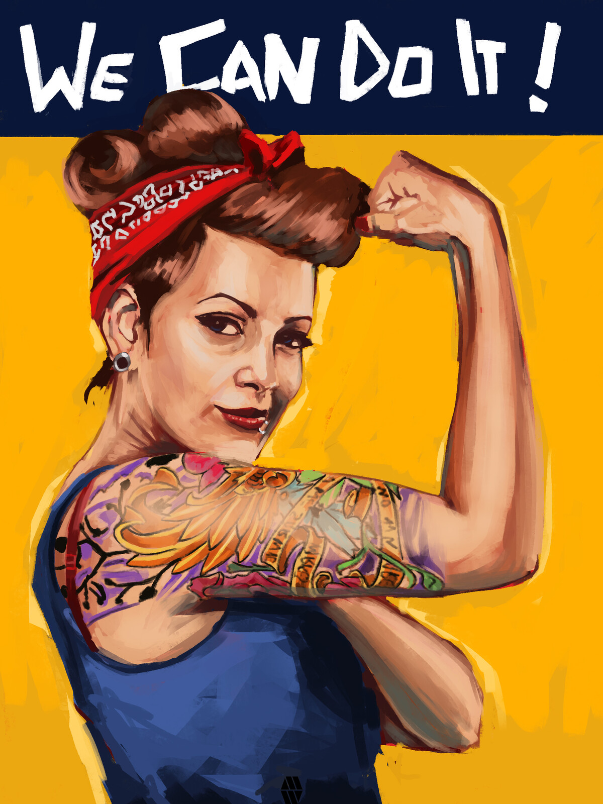 Modern Rosie Riveter Re-imagined - Photoshop Practice