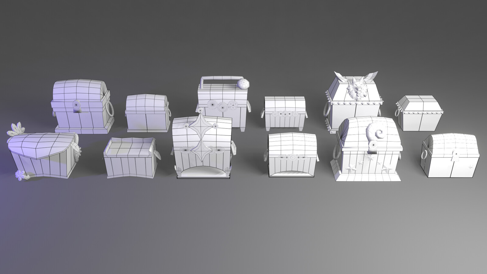 Closed Chests Wireframe