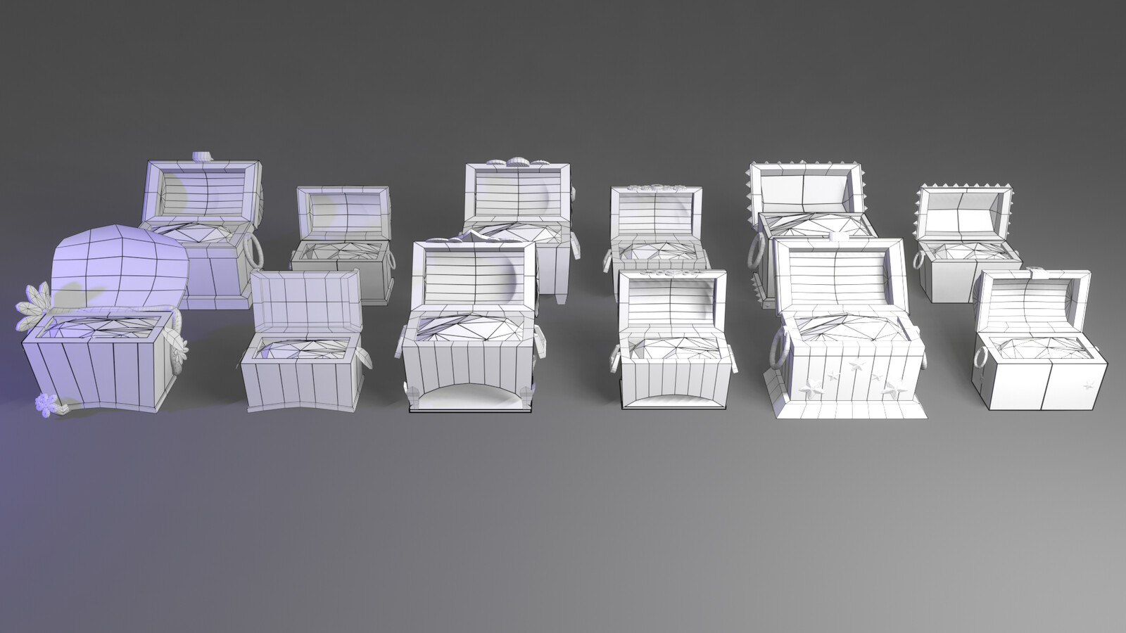 Open Chests Wireframe