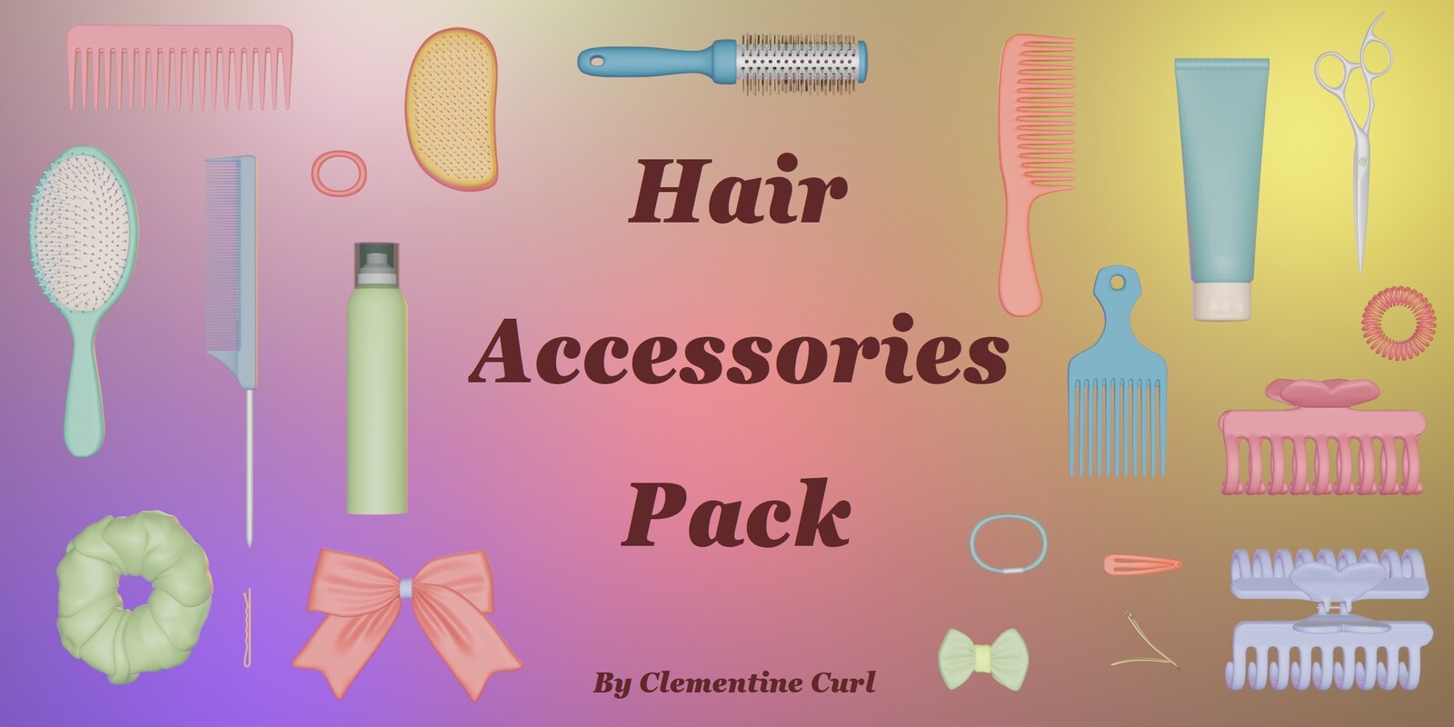 Hair Accessories Pack - 22 Hair Related Items
