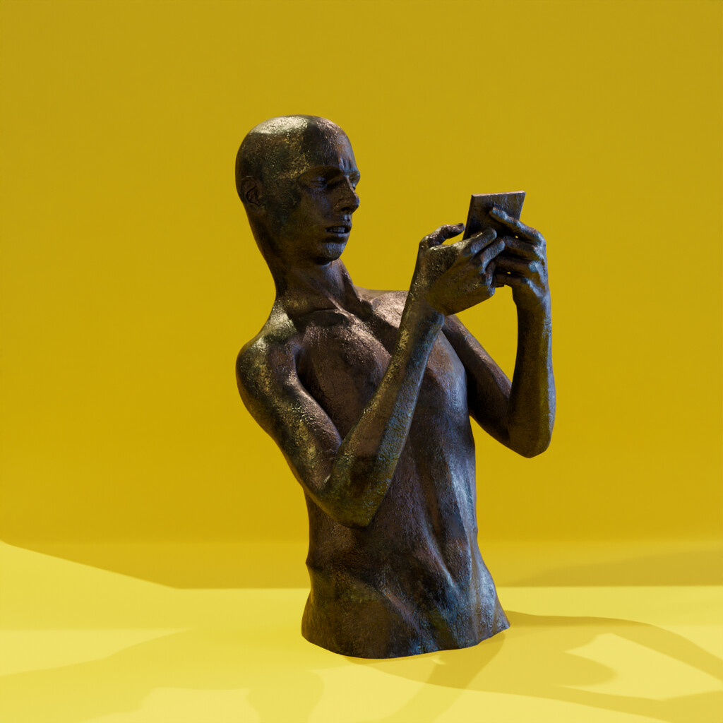 Sculpture of phone use