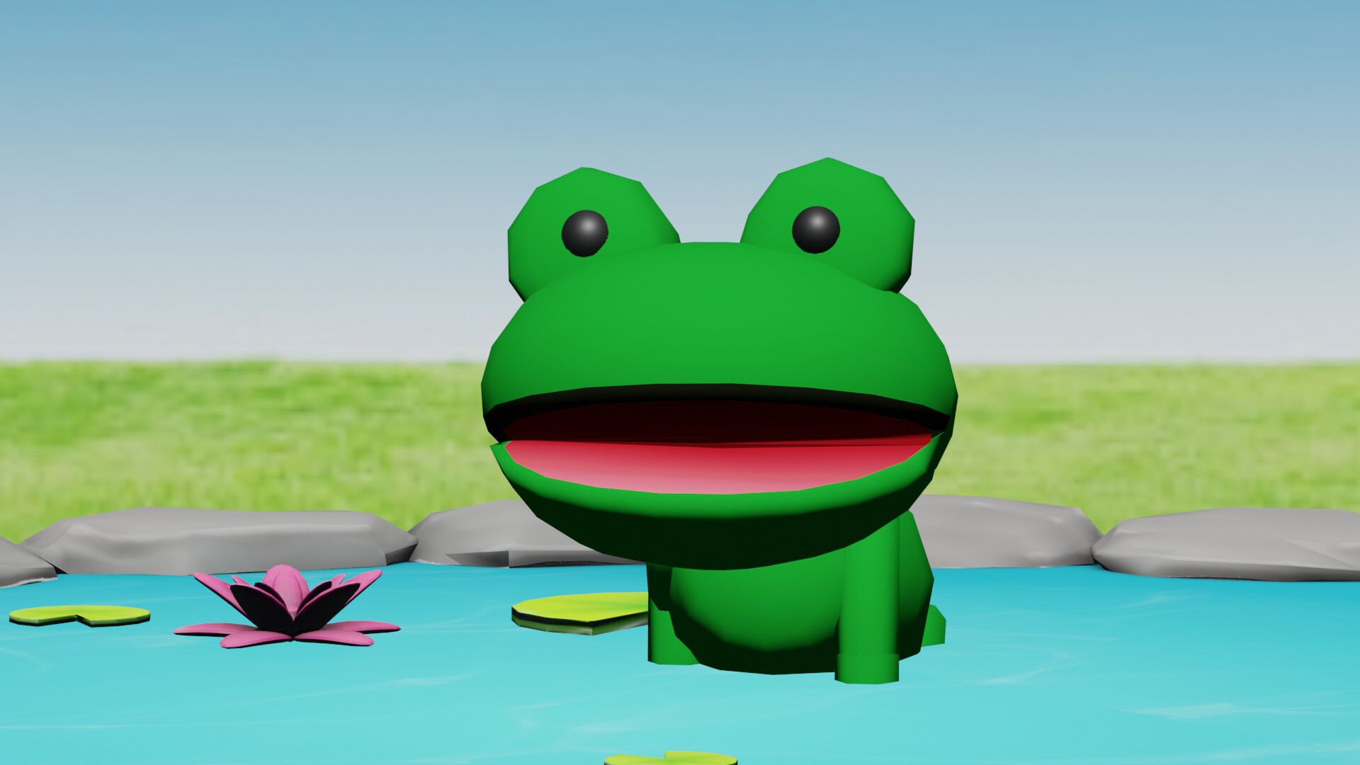 ArtStation The Wii Frog Taking A Pond Bath