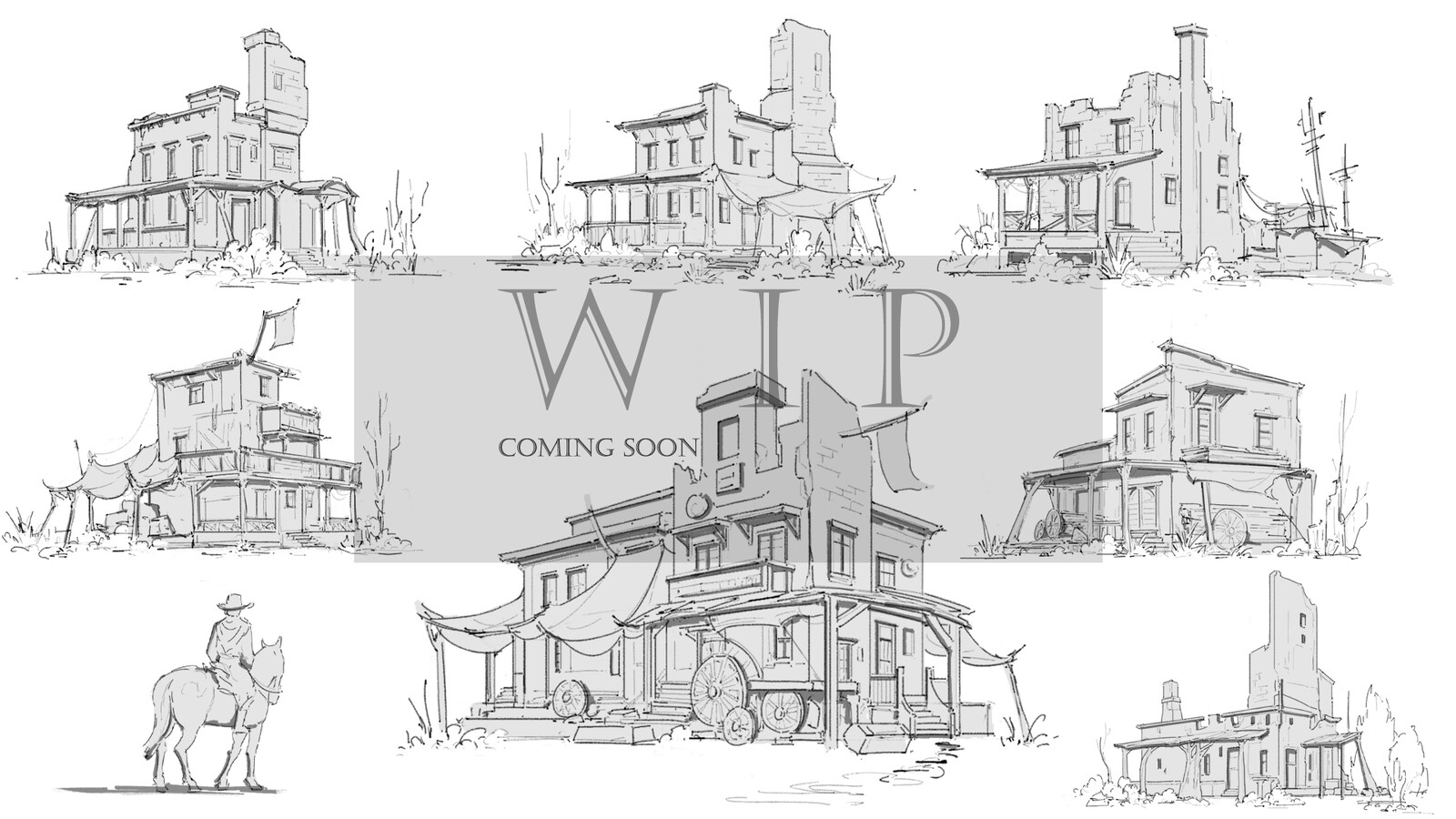 Western town (Environment Assets design, unfinished)