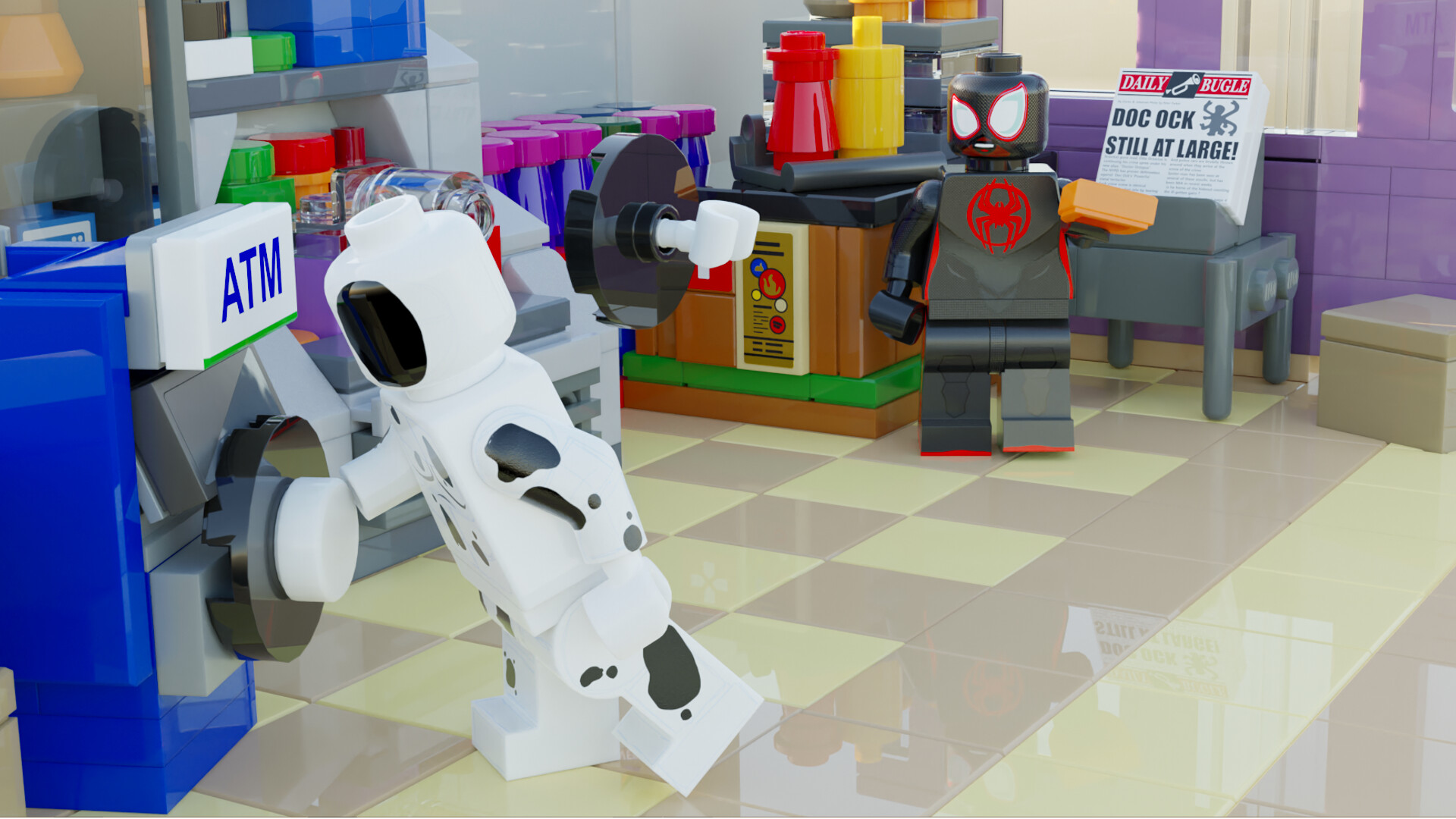 Artstation spiderman meets the spot in lego