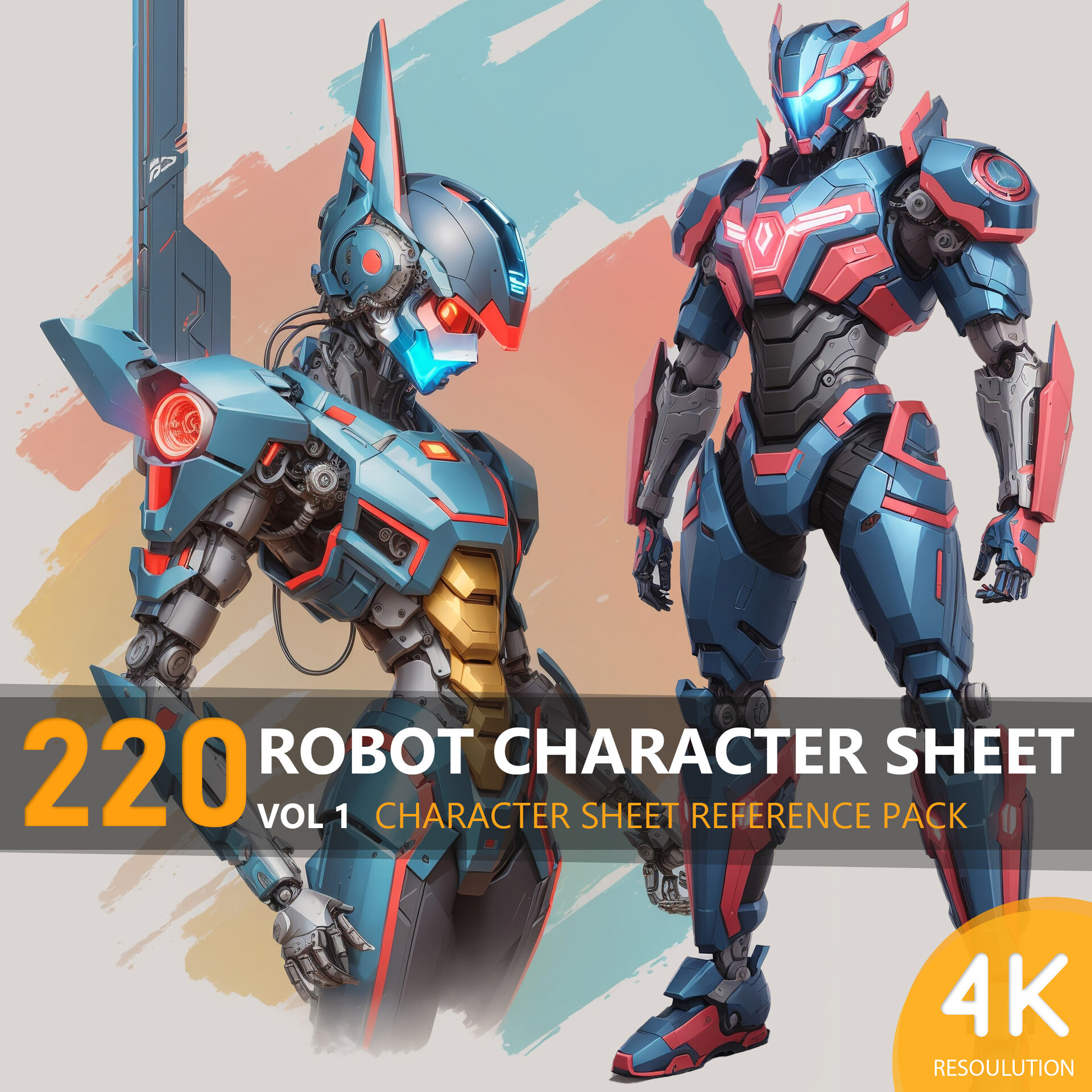 ArtStation - Robot Character Sheet VOL1-4K|Character Sheet Reference Pack