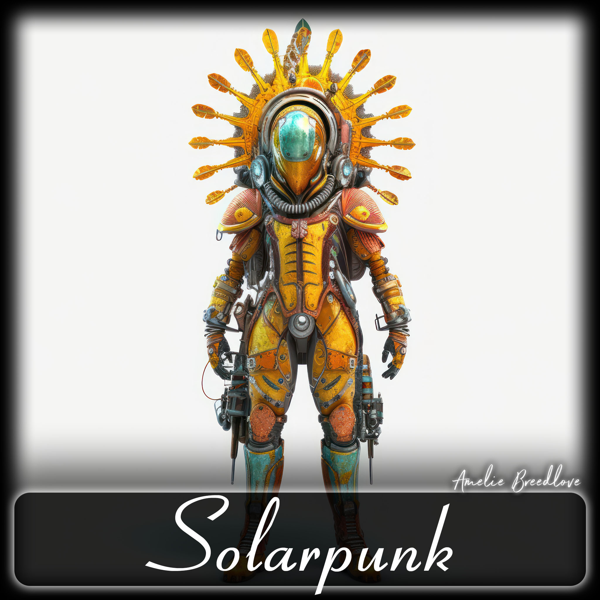 character concept art for a solarpunk rpg, full body