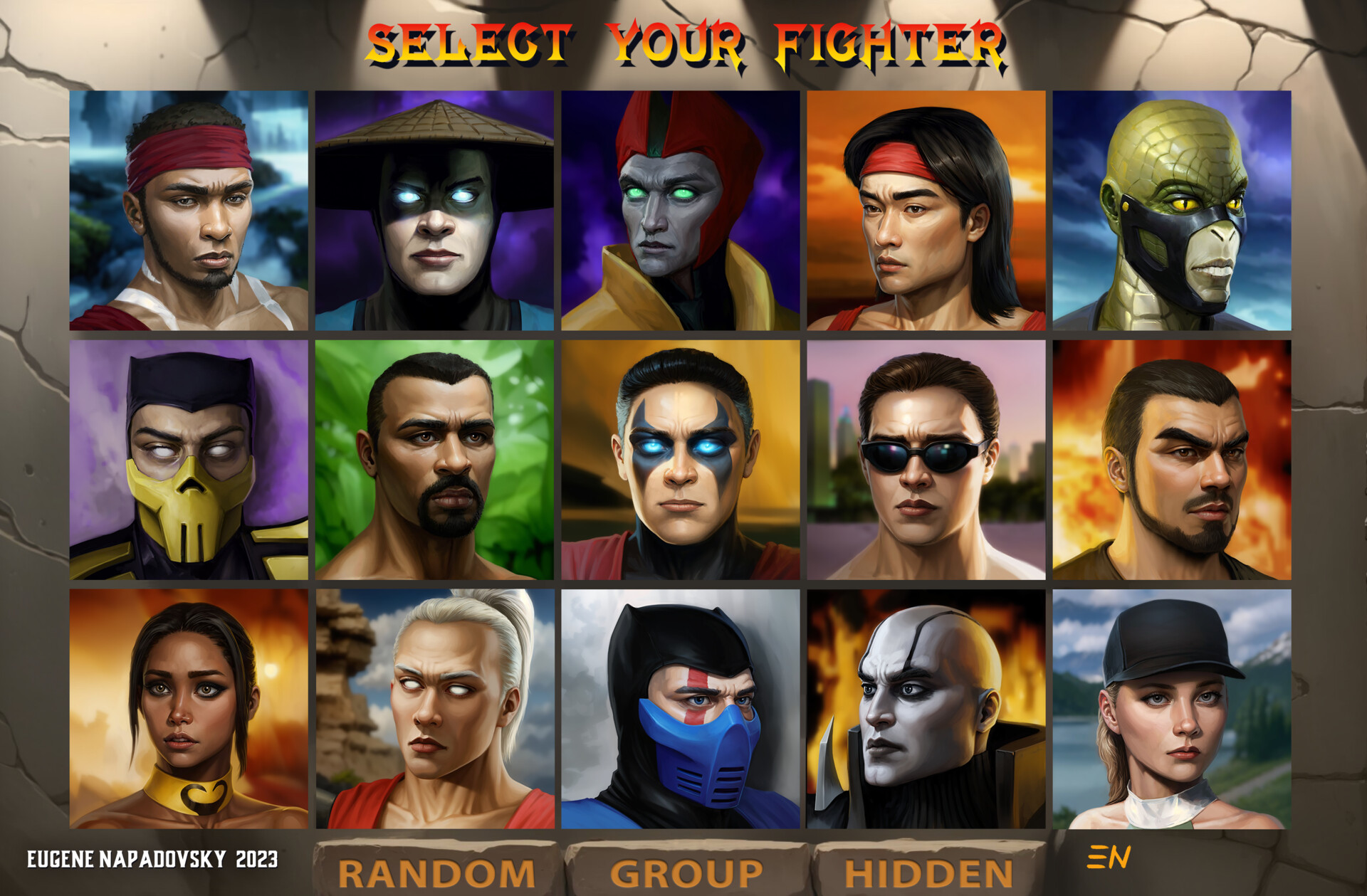 ArtStation - MORTAL KOMBAT 4 \ Character Screen remake