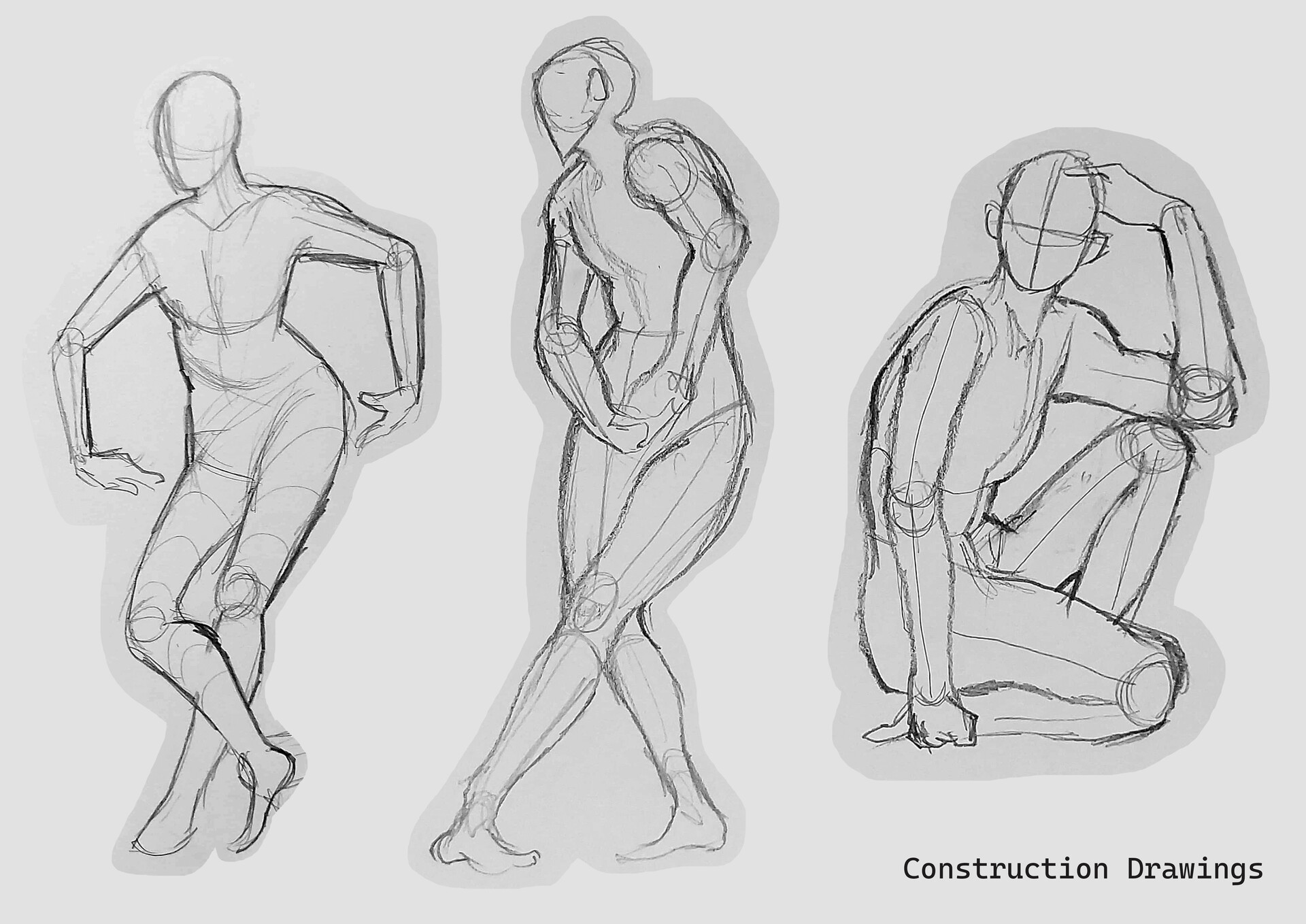 Joanne Head Rotation & Gesture Drawings