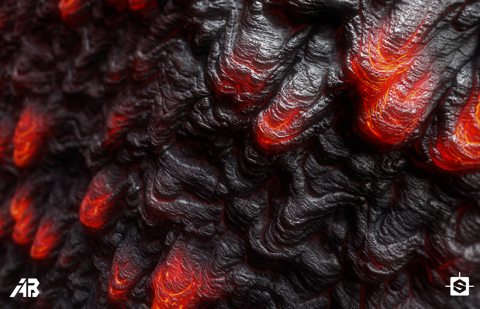 Plane Render for the 2nd Lava Material Variation.