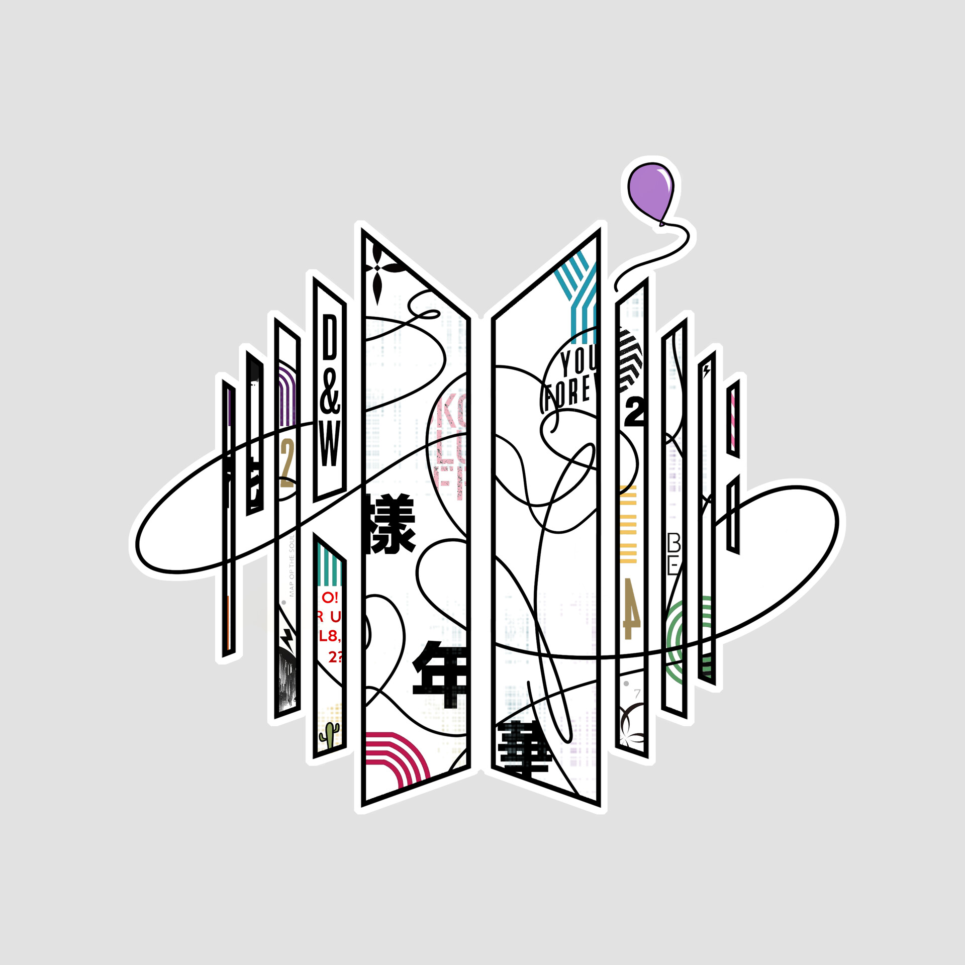 ArtStation - BTS Sticker Design #8 - 'Proof' BTS Logo (2022)