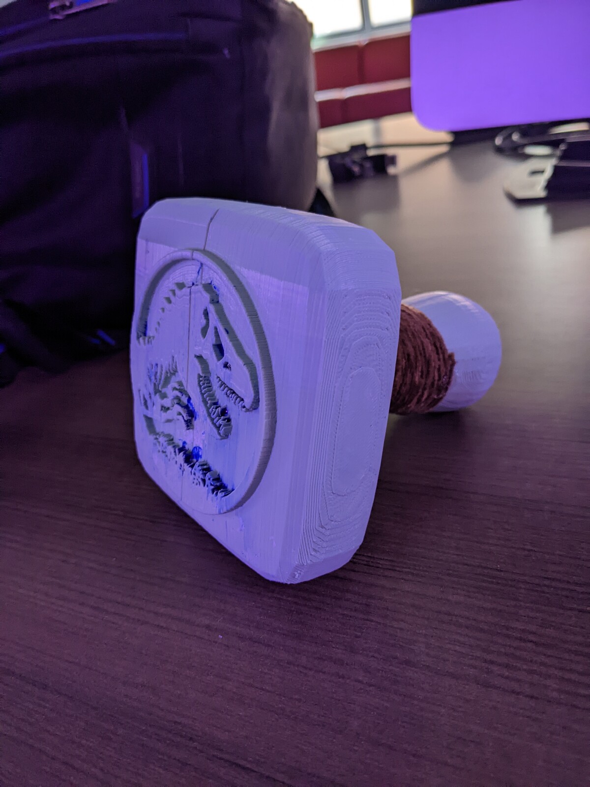 Jurrasic Stamp (Printed): We had to create a stamp 3D print. This was for VC - 345.