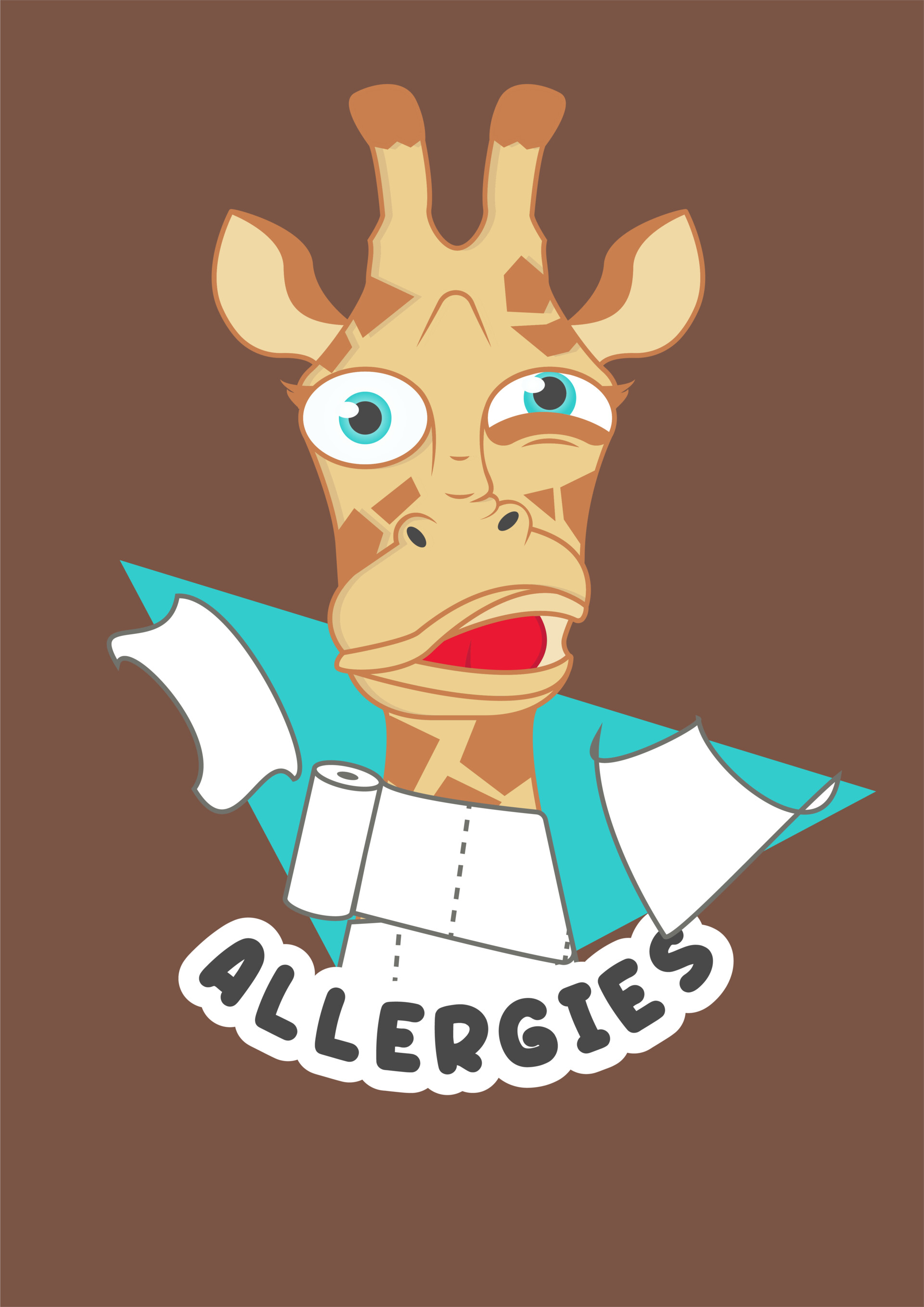 ArtStation Giraffe about to sneeze due to allergies Illustration