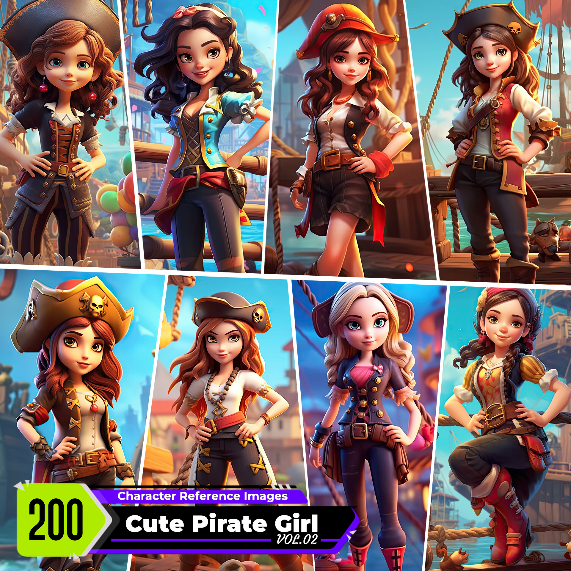kid pirate cartoon girl