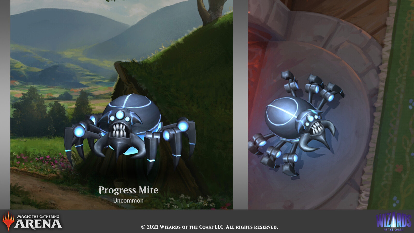 Select pet and game views for the Progress Mite