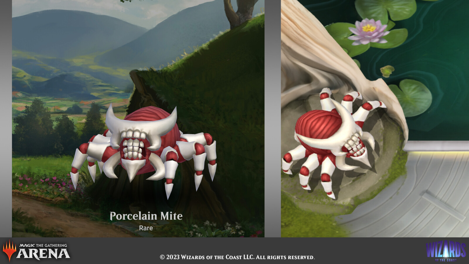 Select pet and game views for the Porcelain Mite
