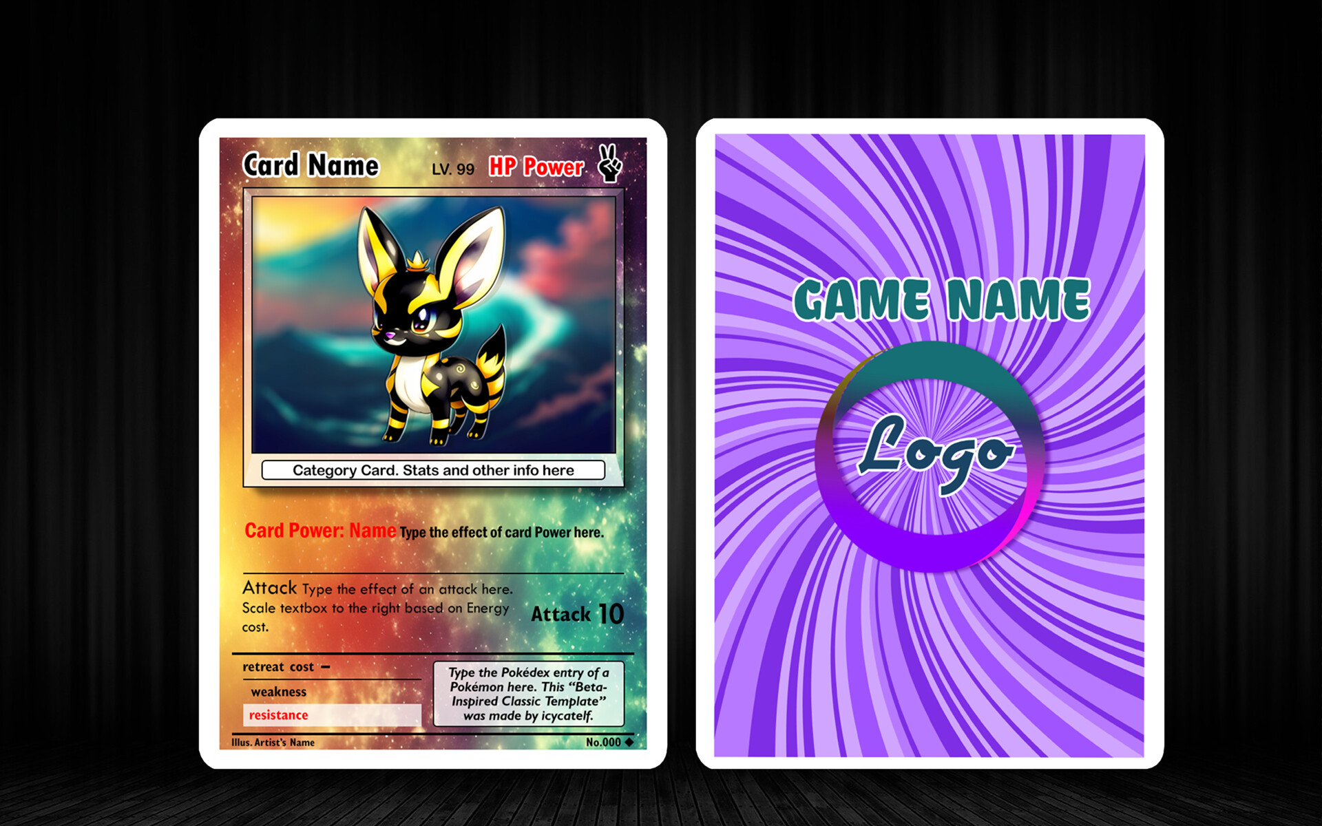 Artstation custom tcg card template
