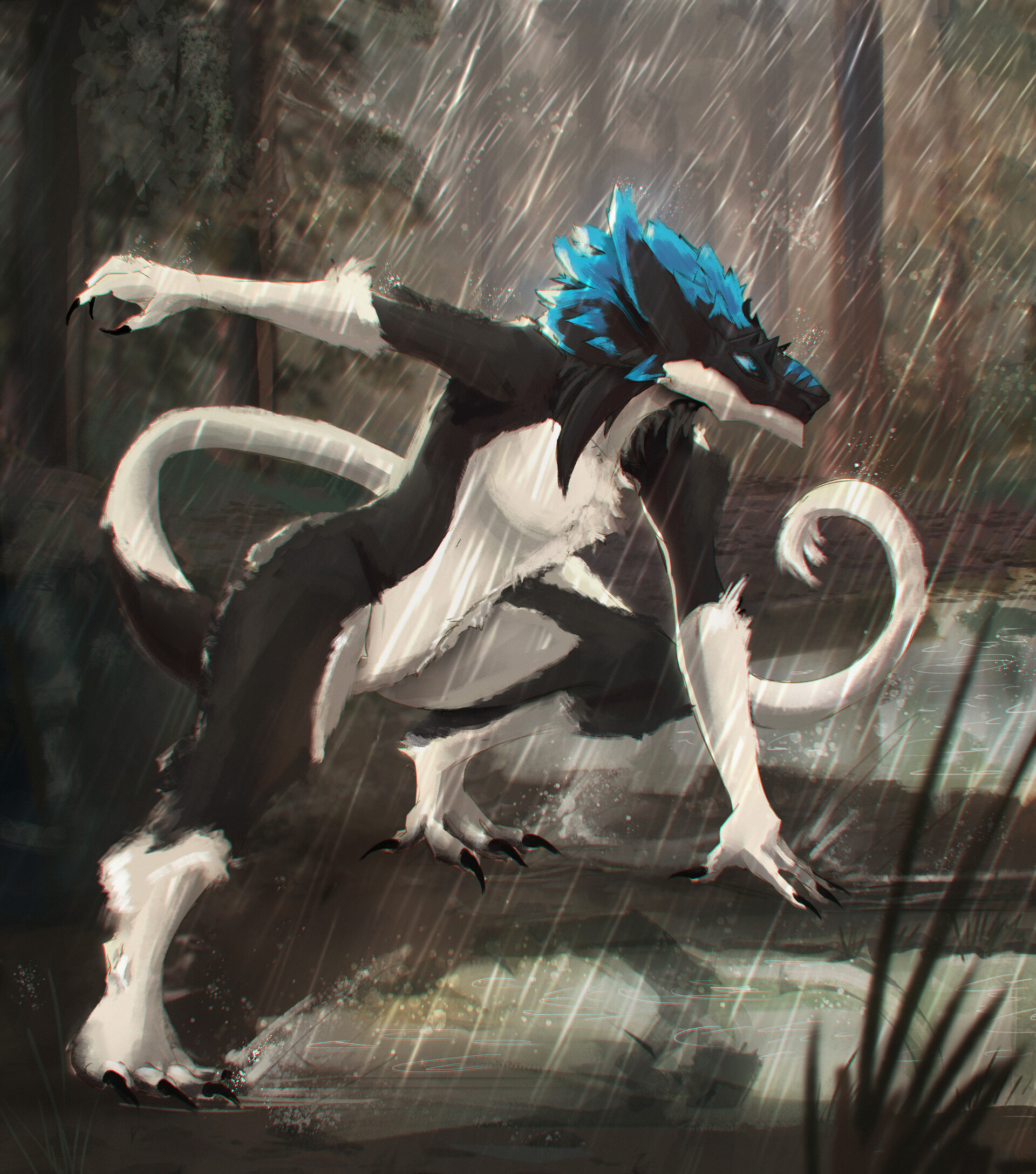 ArtStation - Sergal in the rain