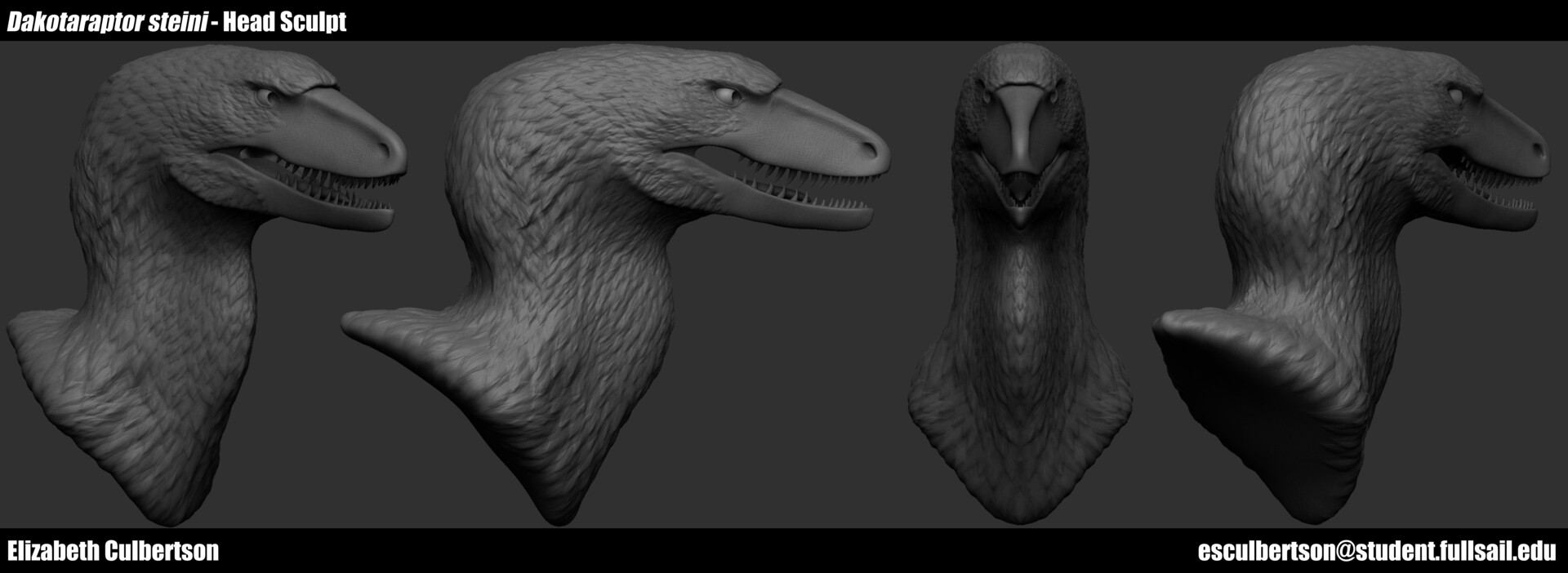 ArtStation Dakotaraptor Head Sculpt