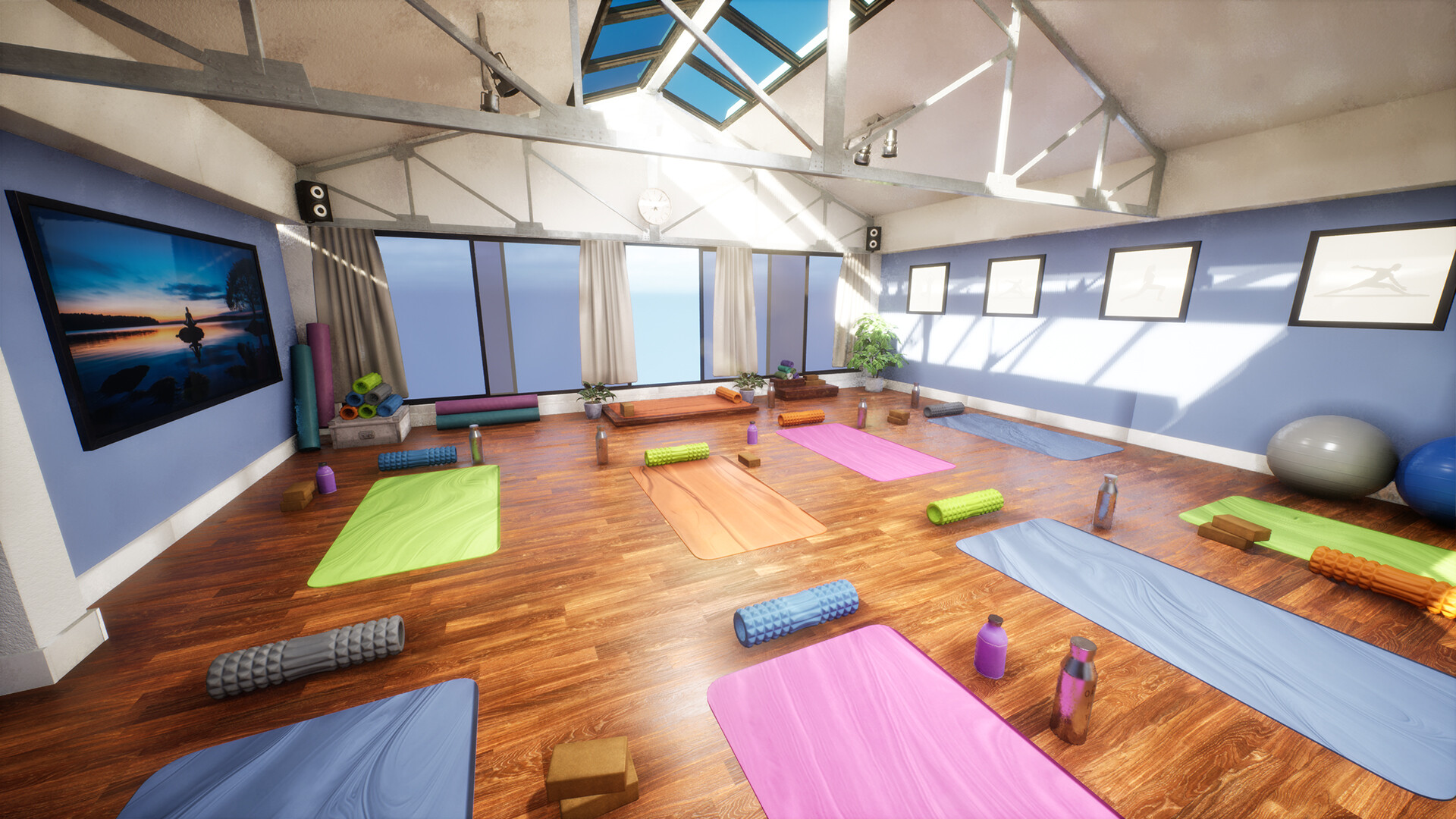 ArtStation - Yoga Studio Modular Kit Zen Yoga Room