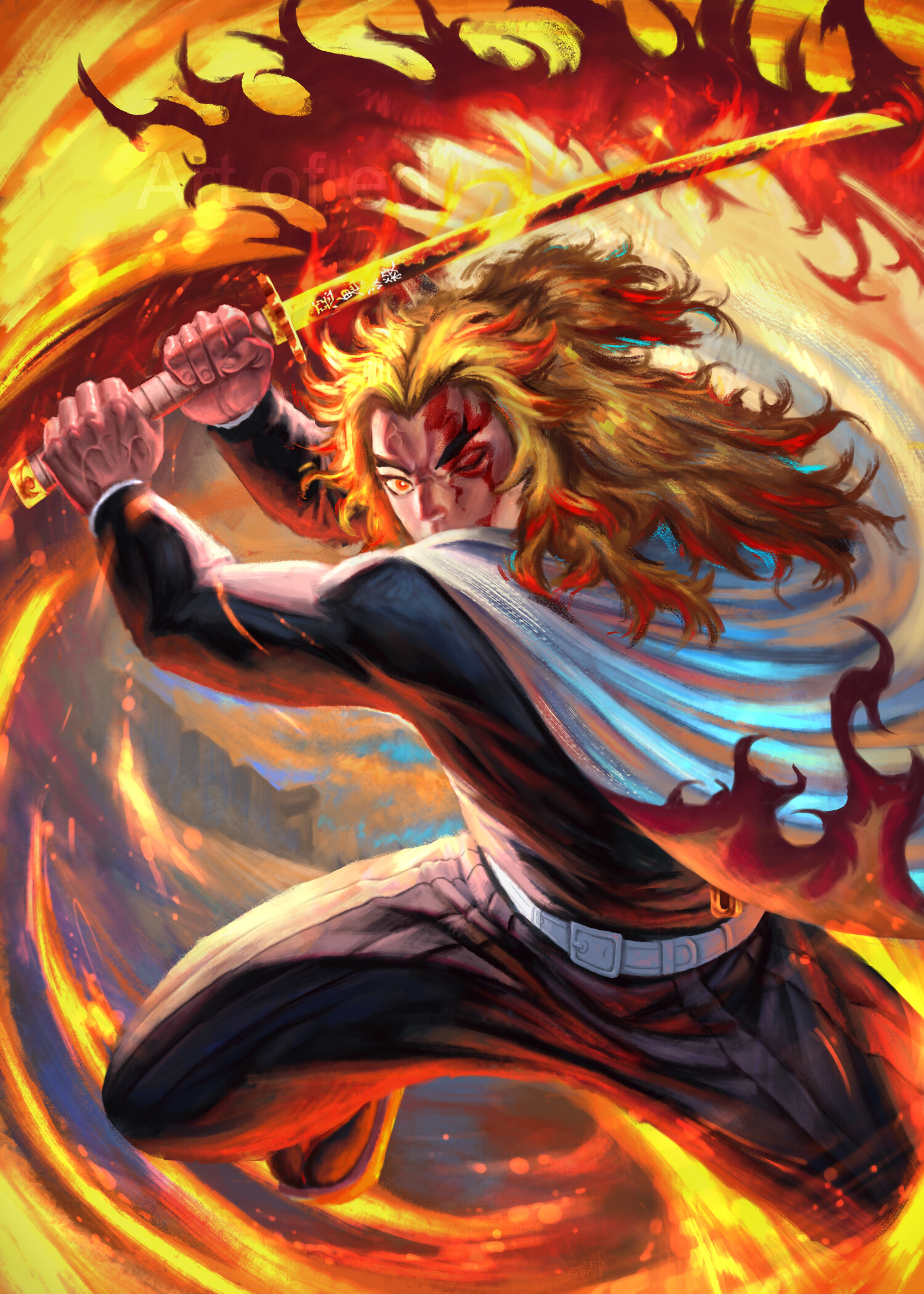 ArtStation Kyojuro Rengoku