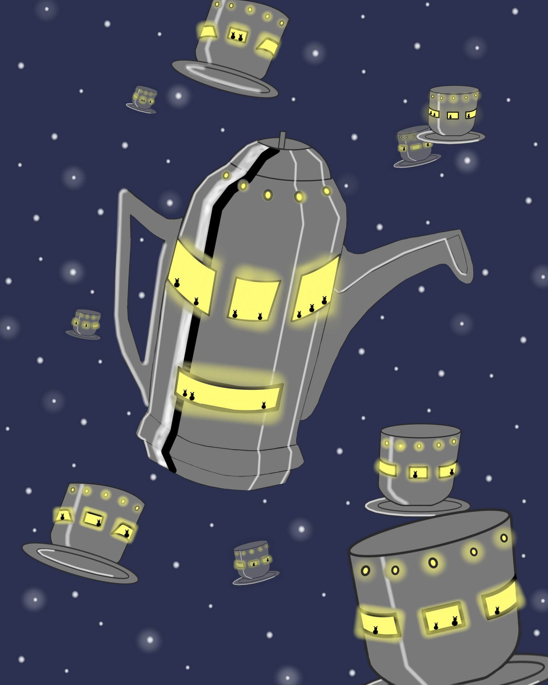 ArtStation Tea Pot and Cup in Space