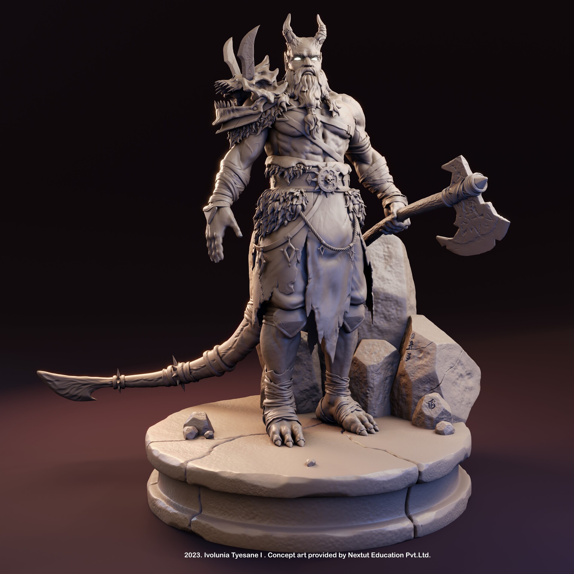Artstation Tiefling Barbarian Sculpture vrogue.co