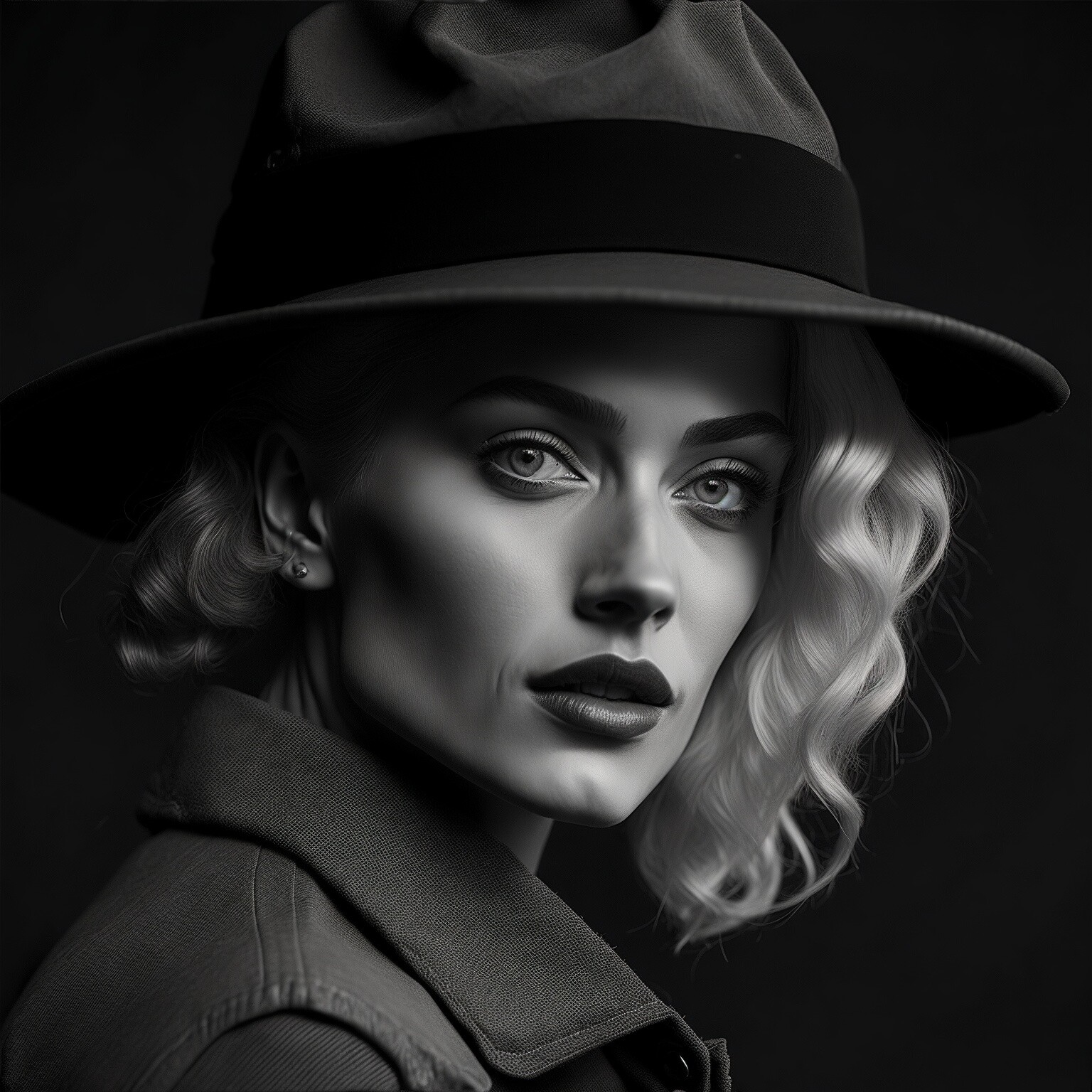 ArtStation - Photography black and white woman wearing hat