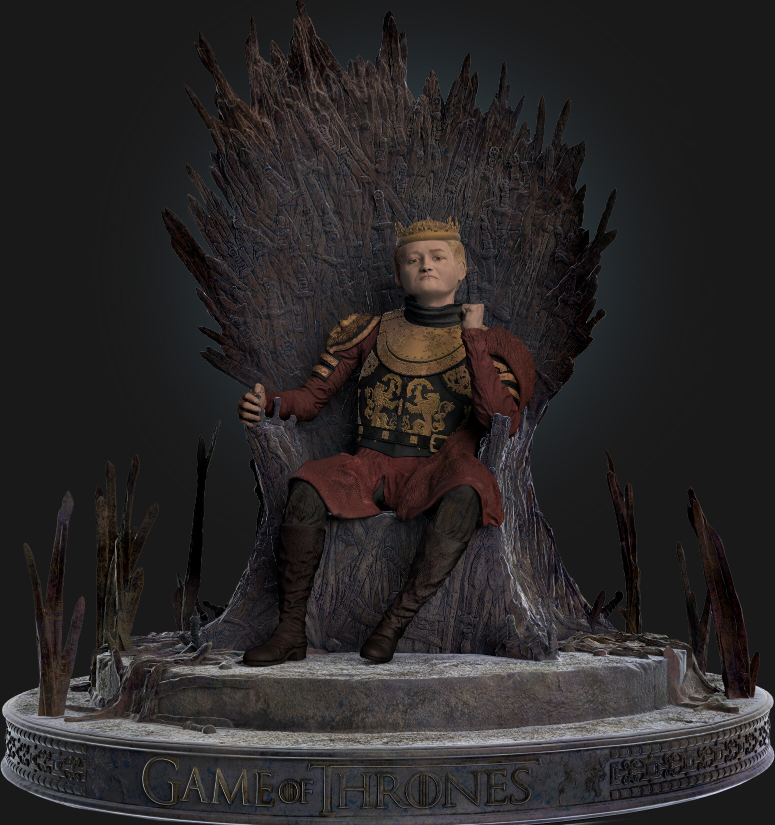 ArtStation Joffrey Baratheon On Iron Throne Statue artstation-joffrey-baratheon-on-iron-throne-statue