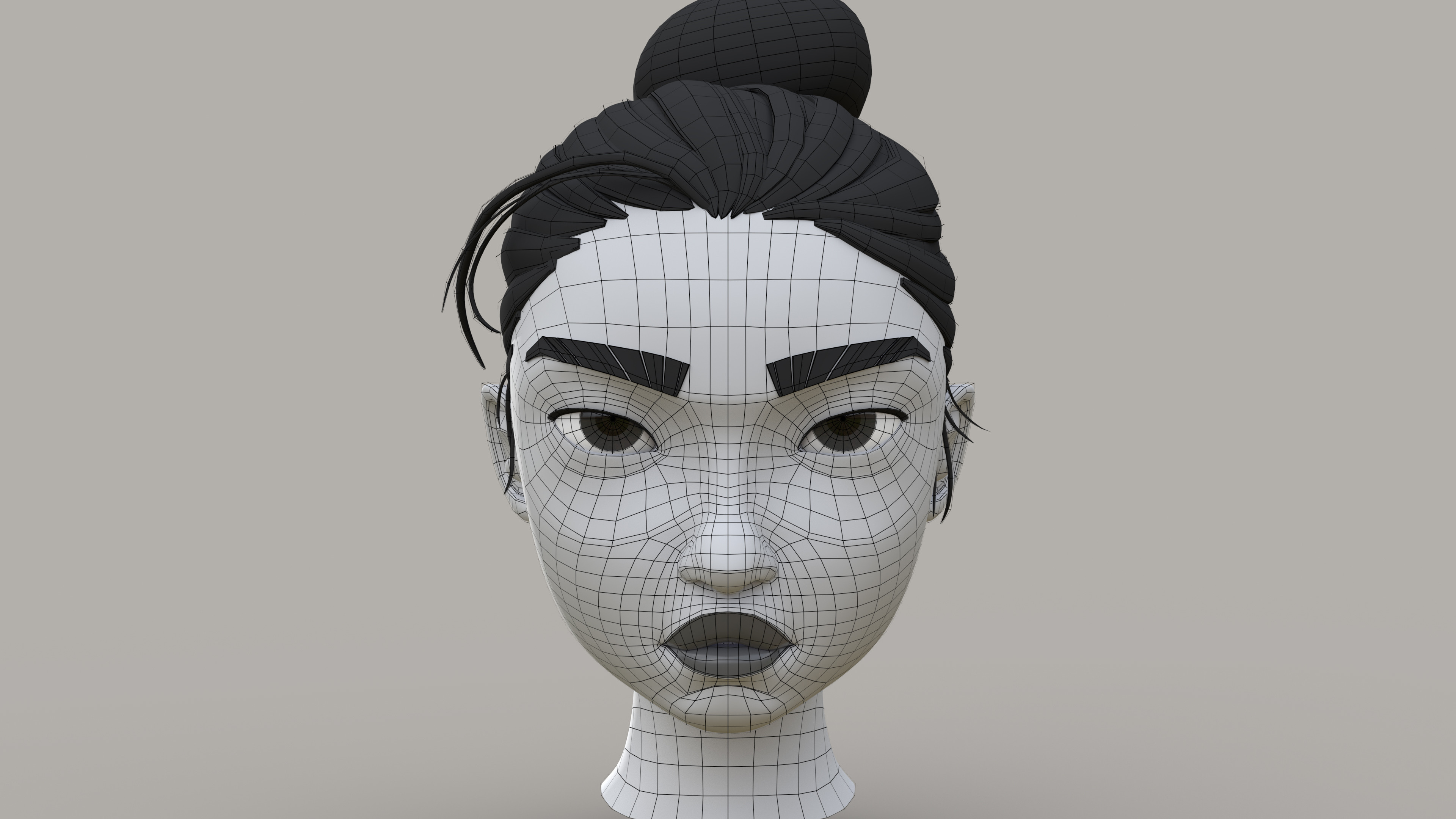 Front view with wireframe