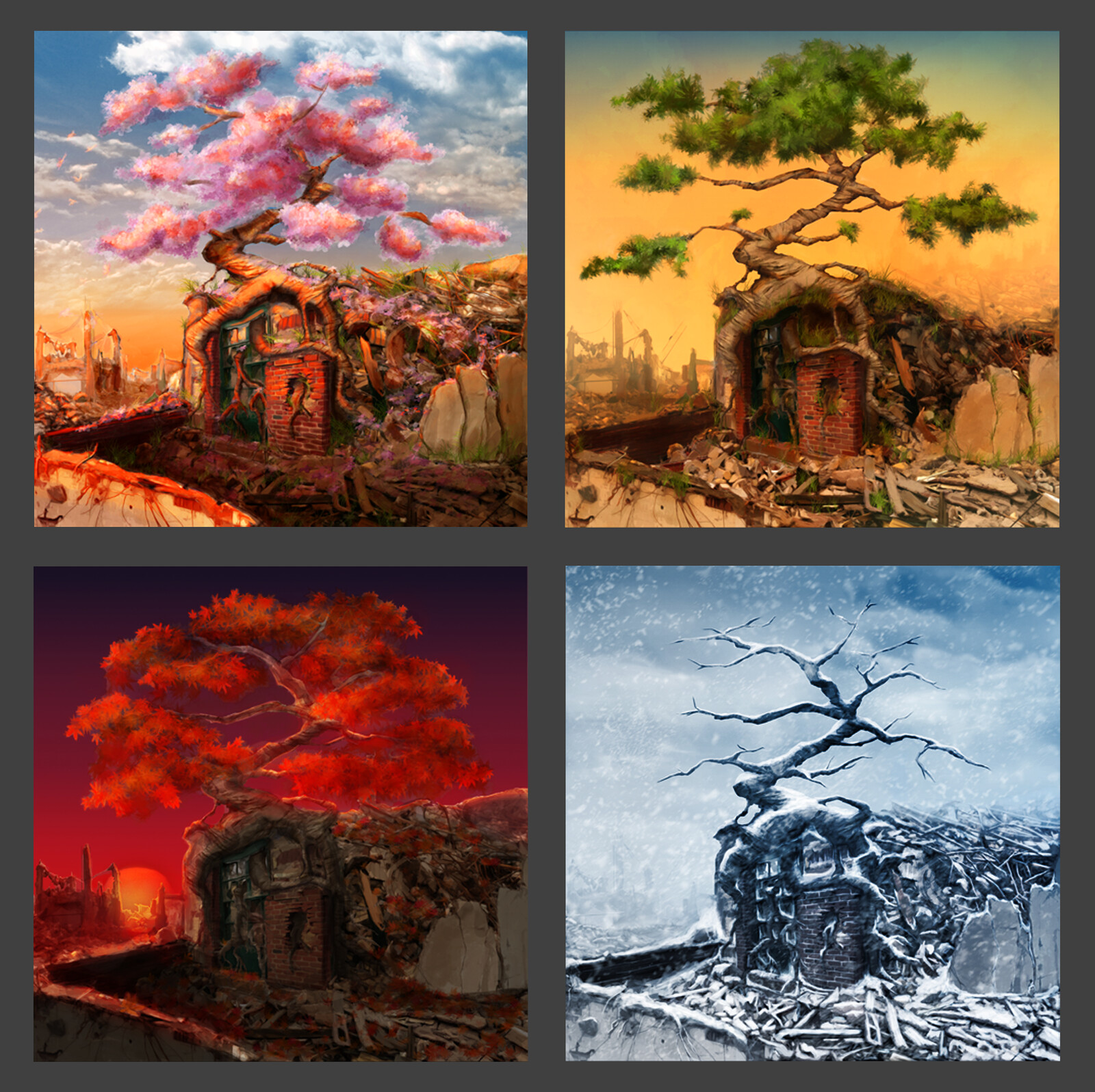 Seasonal Study
A study in color tones and mood for all seasons.