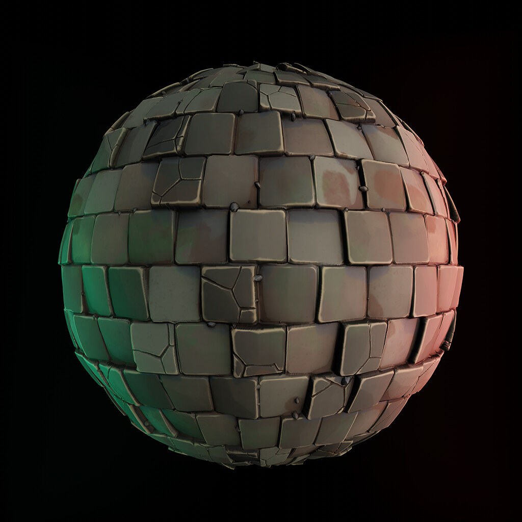 Mini Stone Pavers - Substance Designer Stylized Material